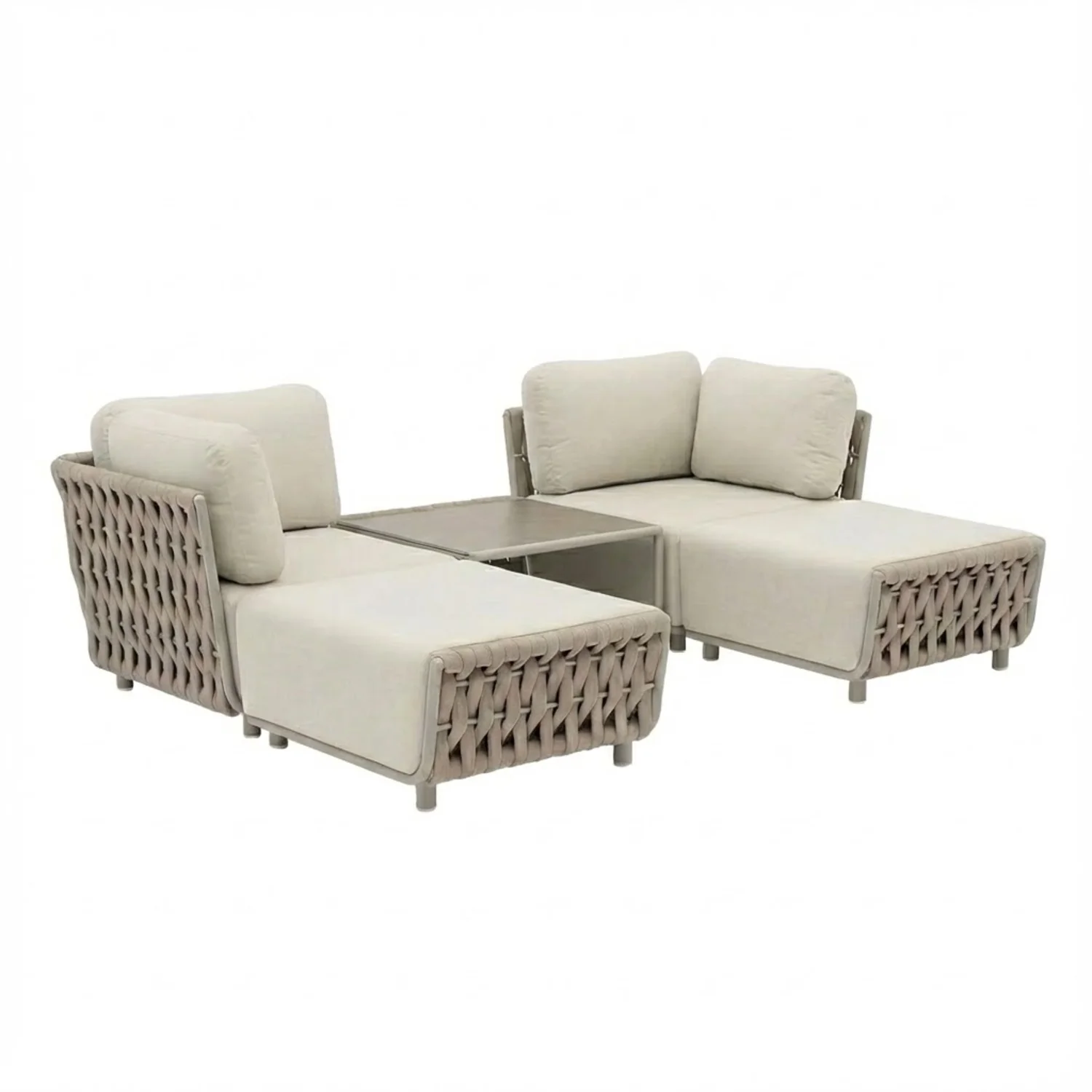 Lawson 4 Seater Outdoor Rope Modular Lounge Setting - Image 4
