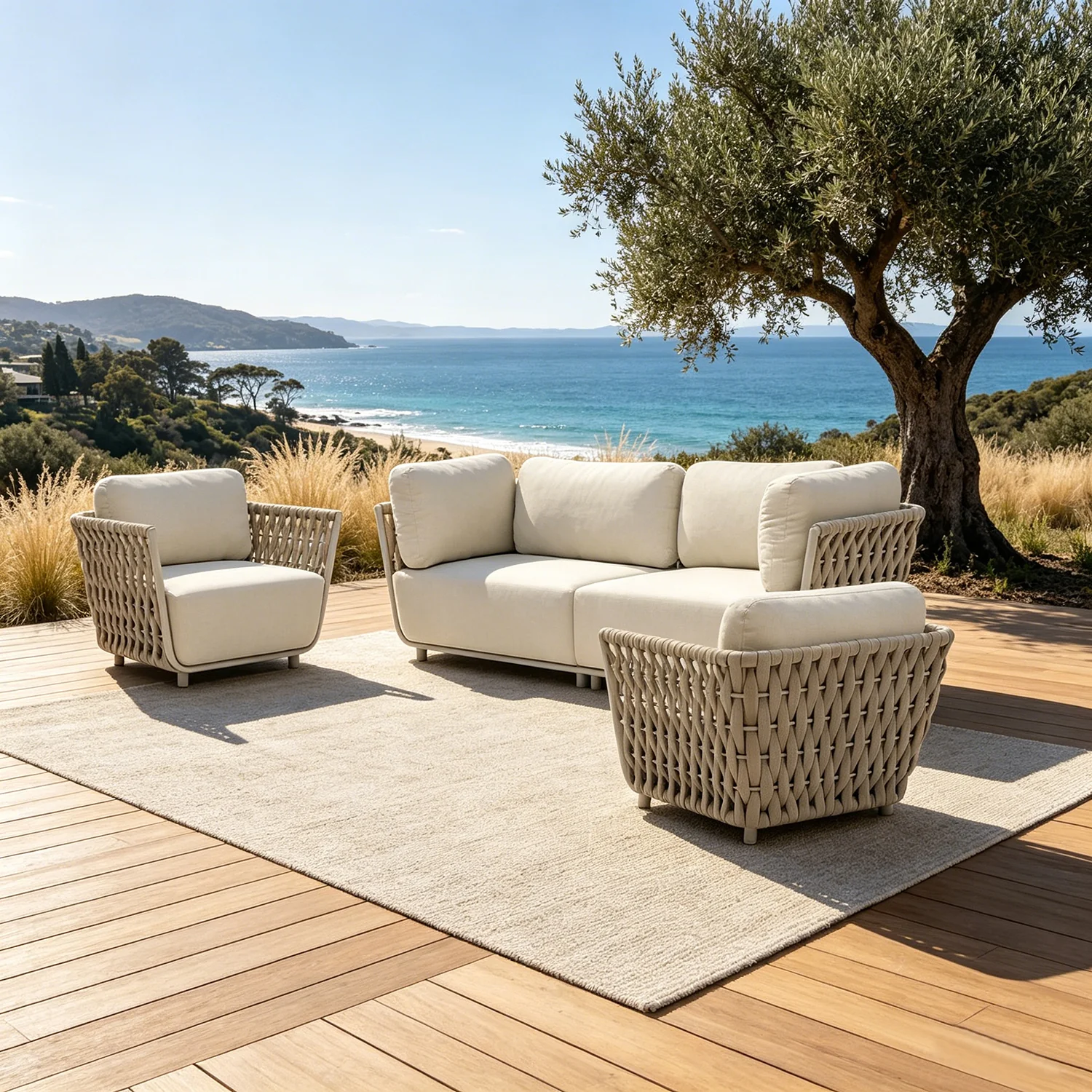 Lawson 4 Seater Rope Outdoor Lounge Setting - Image 2