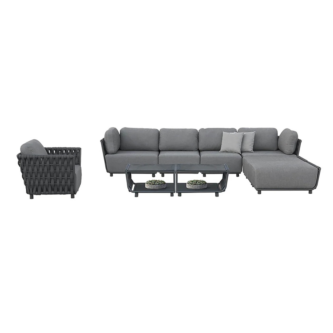 Lawson 6 Seater Outdoor Rope Modular Lounge Setting - Image 4