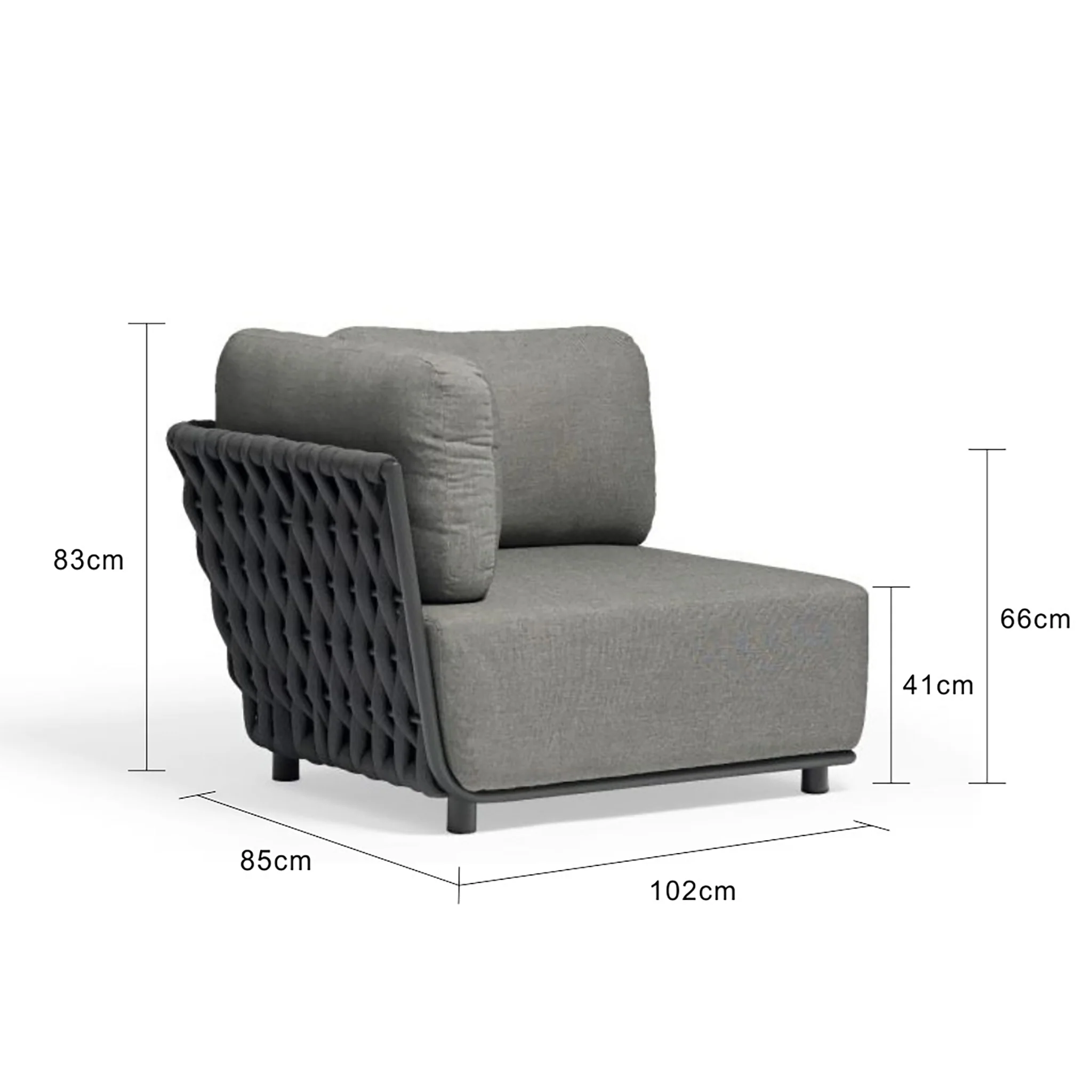 Lawson Outdoor Rope Corner Lounge With Right Arm - Image 7