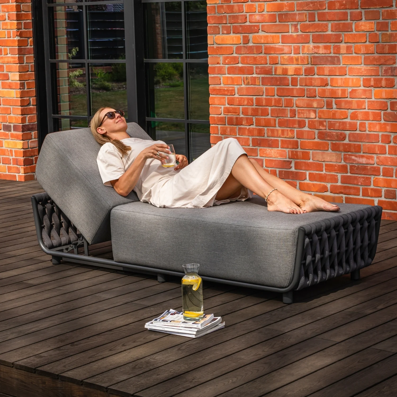 Lawson Outdoor Rope Sun Lounger - Image 3