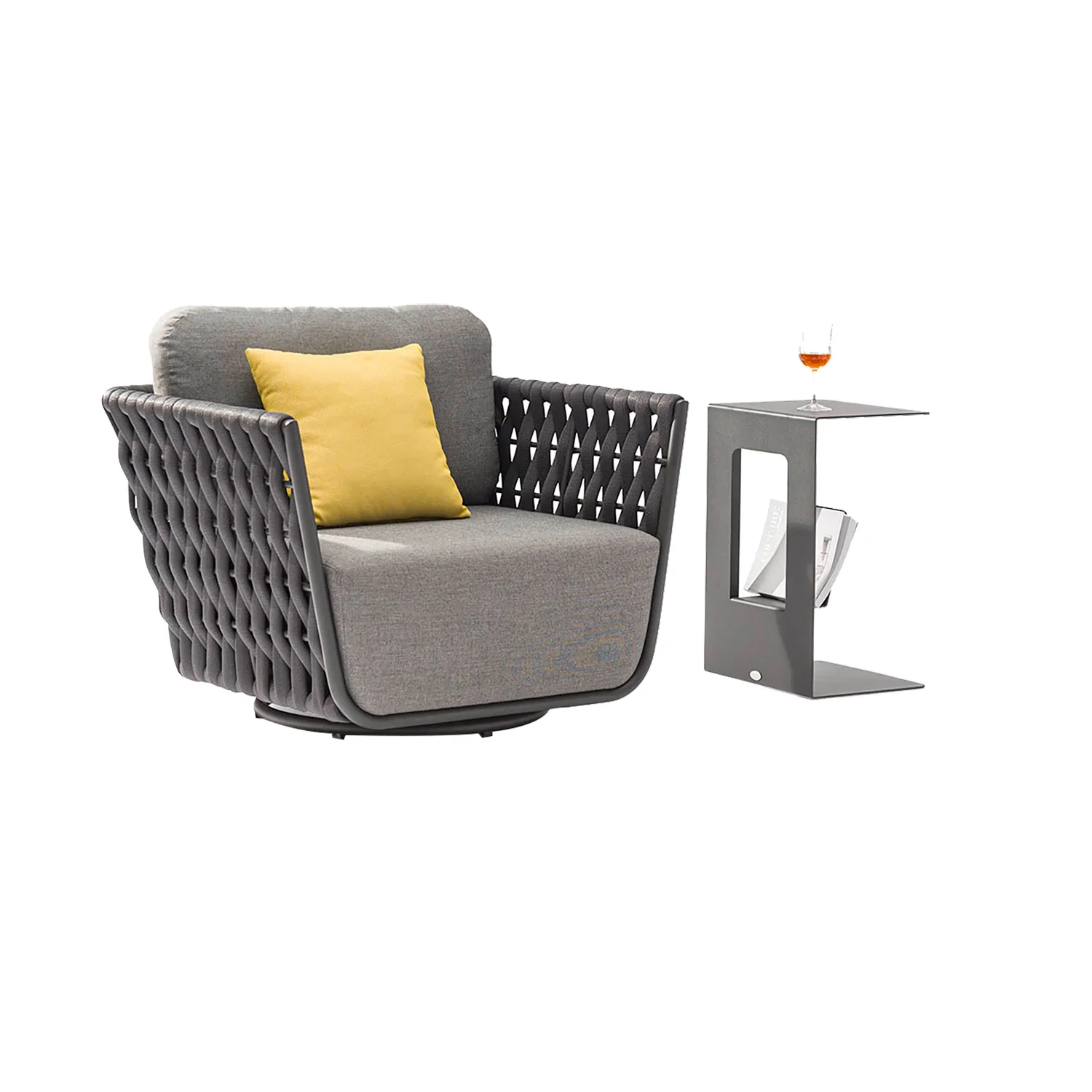 Lawson Outdoor Rope Swivel Chair - Image 8