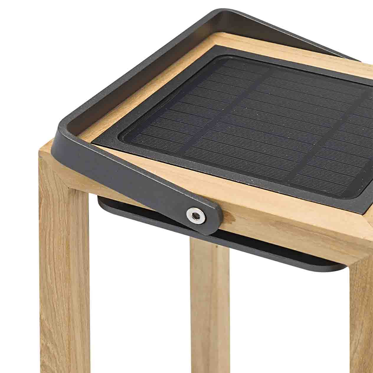 Lincoln Outdoor Teak Solar Lamp Large - Image 7