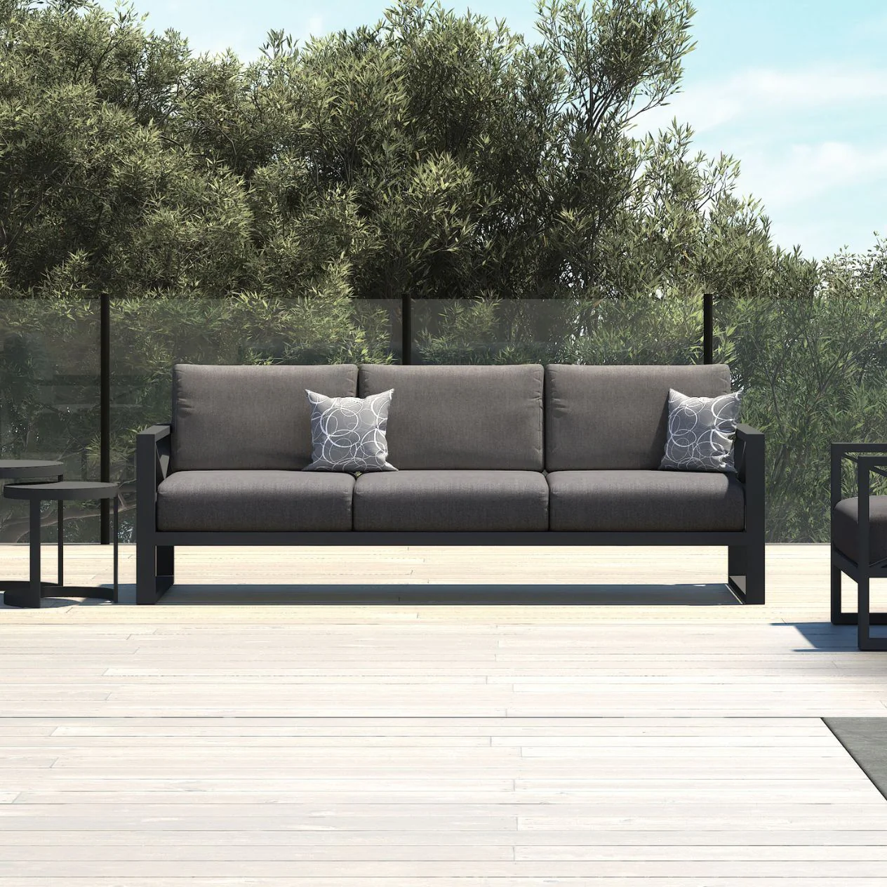 Linear 3 Seater Outdoor Aluminium Lounge - Image 2
