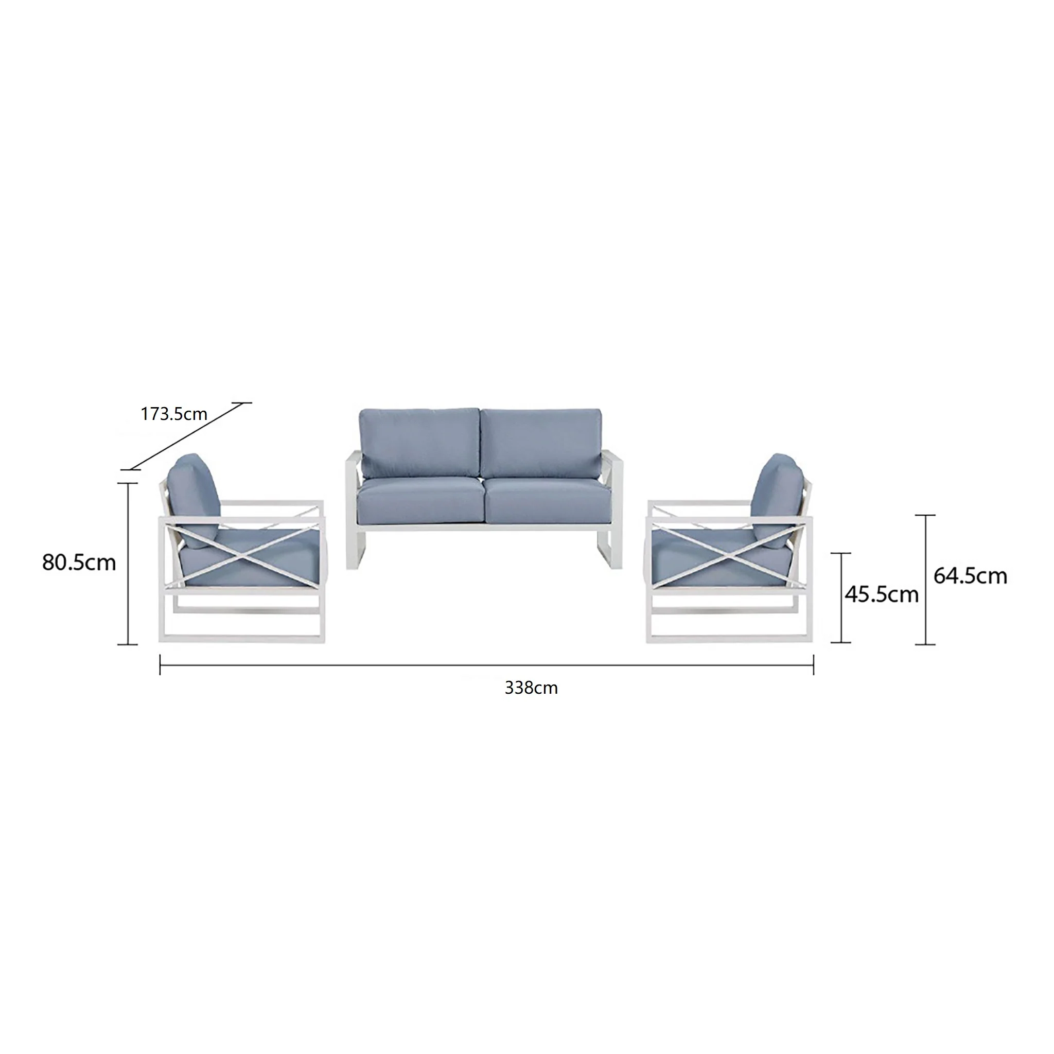 Linear 4 Seater Aluminium Outdoor Lounge - Image 9