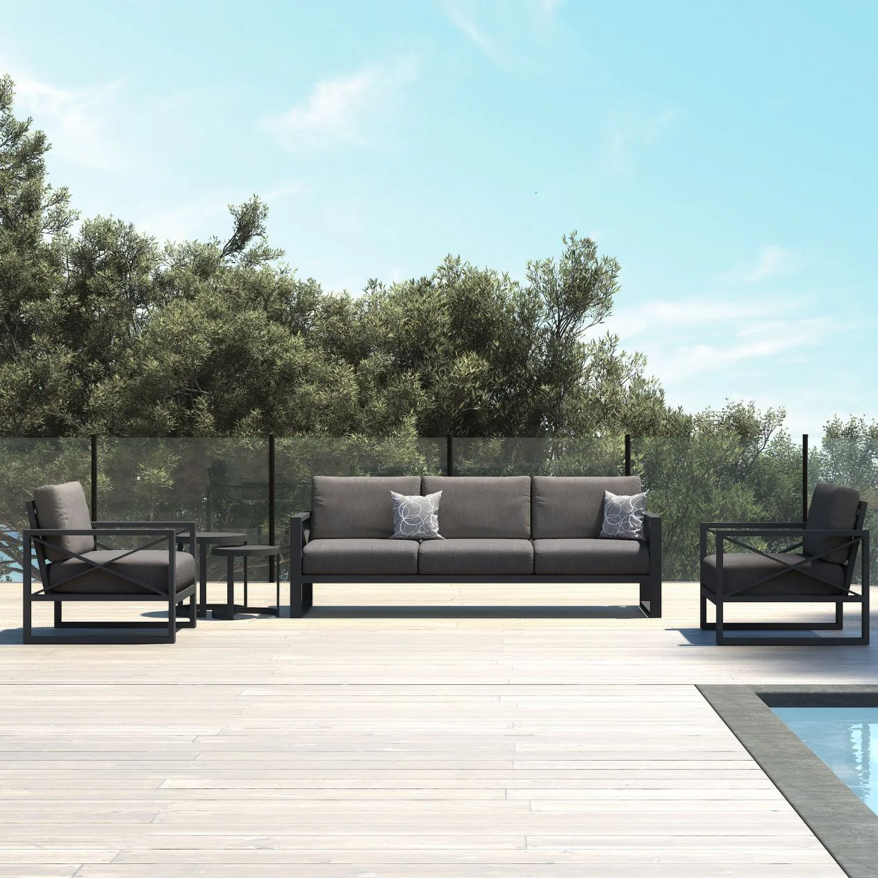 Linear 5 Seater Outdoor Aluminium Lounge - Image 2