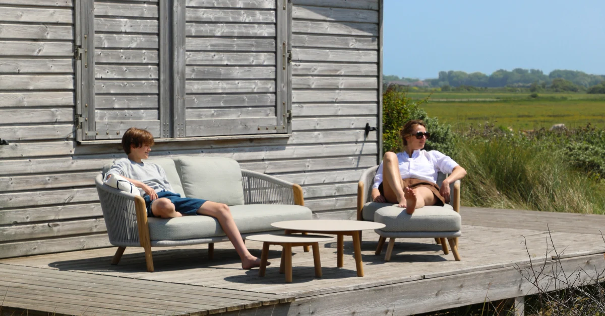 Milano 5 Seater Outdoor Teak and Rope Lounge - Image 8