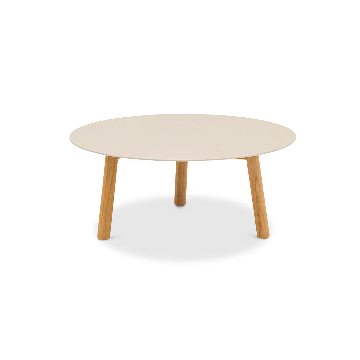 Milano Outdoor Aluminum and Teak Coffee Table Setting - Image 3