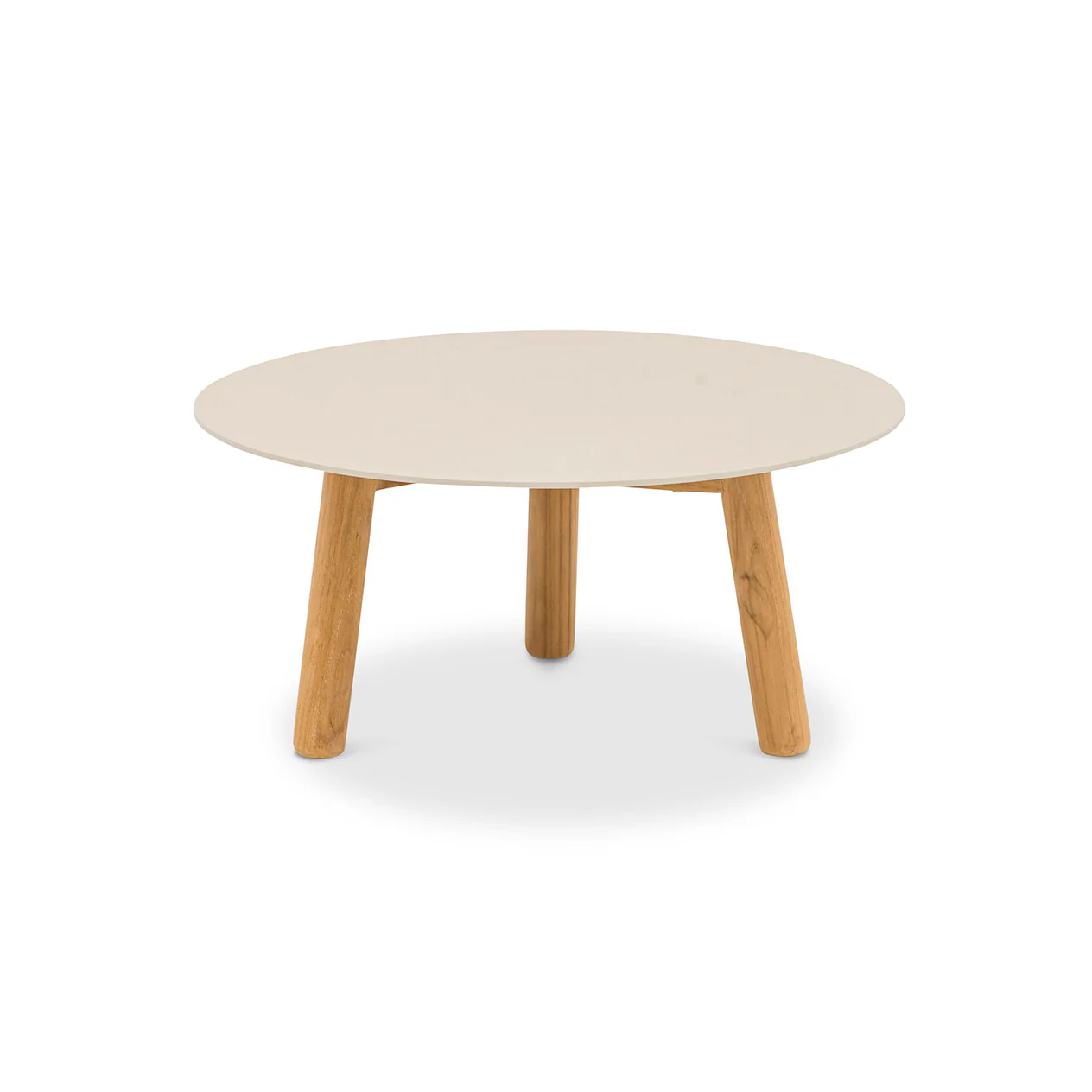 Milano Outdoor Aluminum and Teak Coffee Table Setting - Image 4