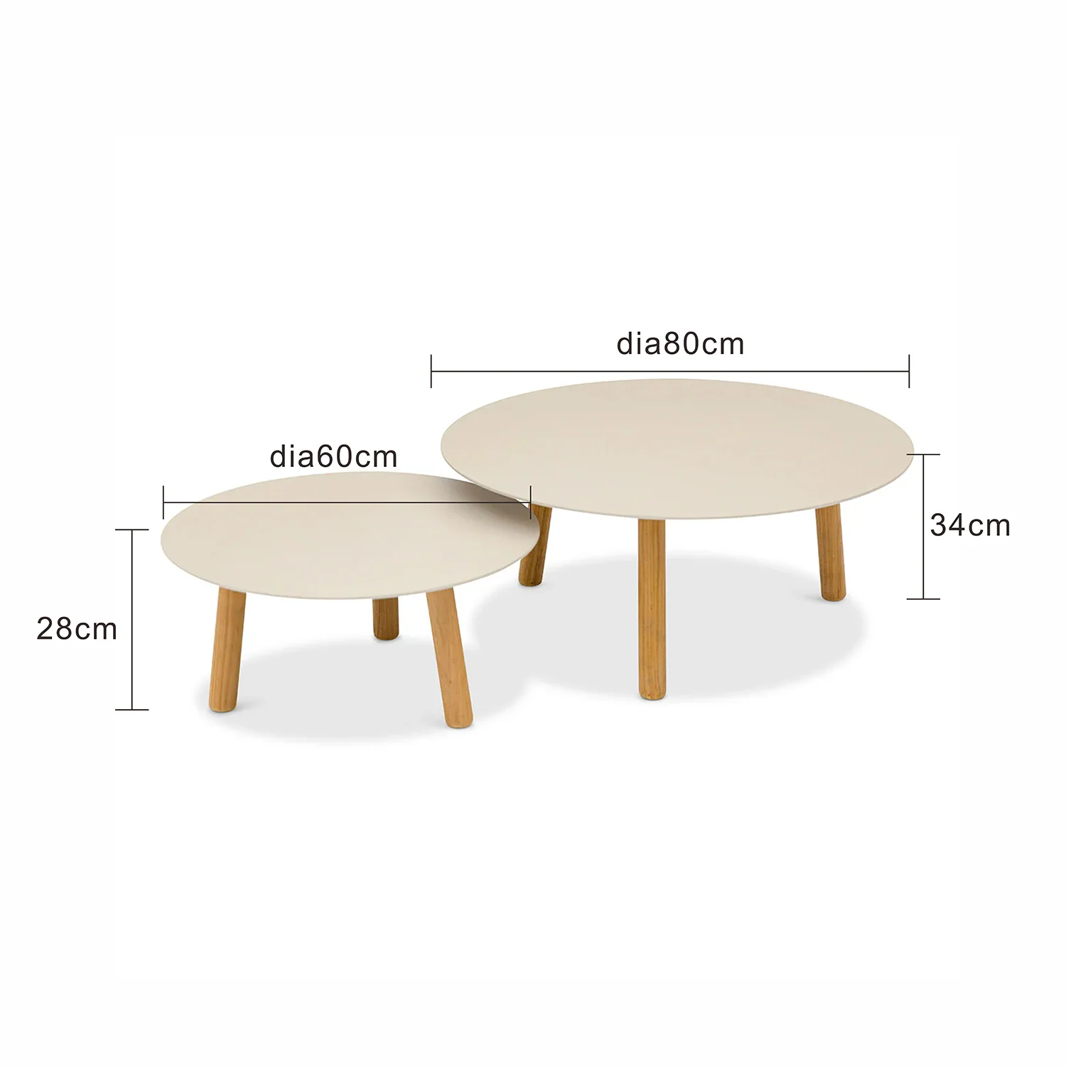 Milano Outdoor Aluminum and Teak Coffee Table Setting - Image 6