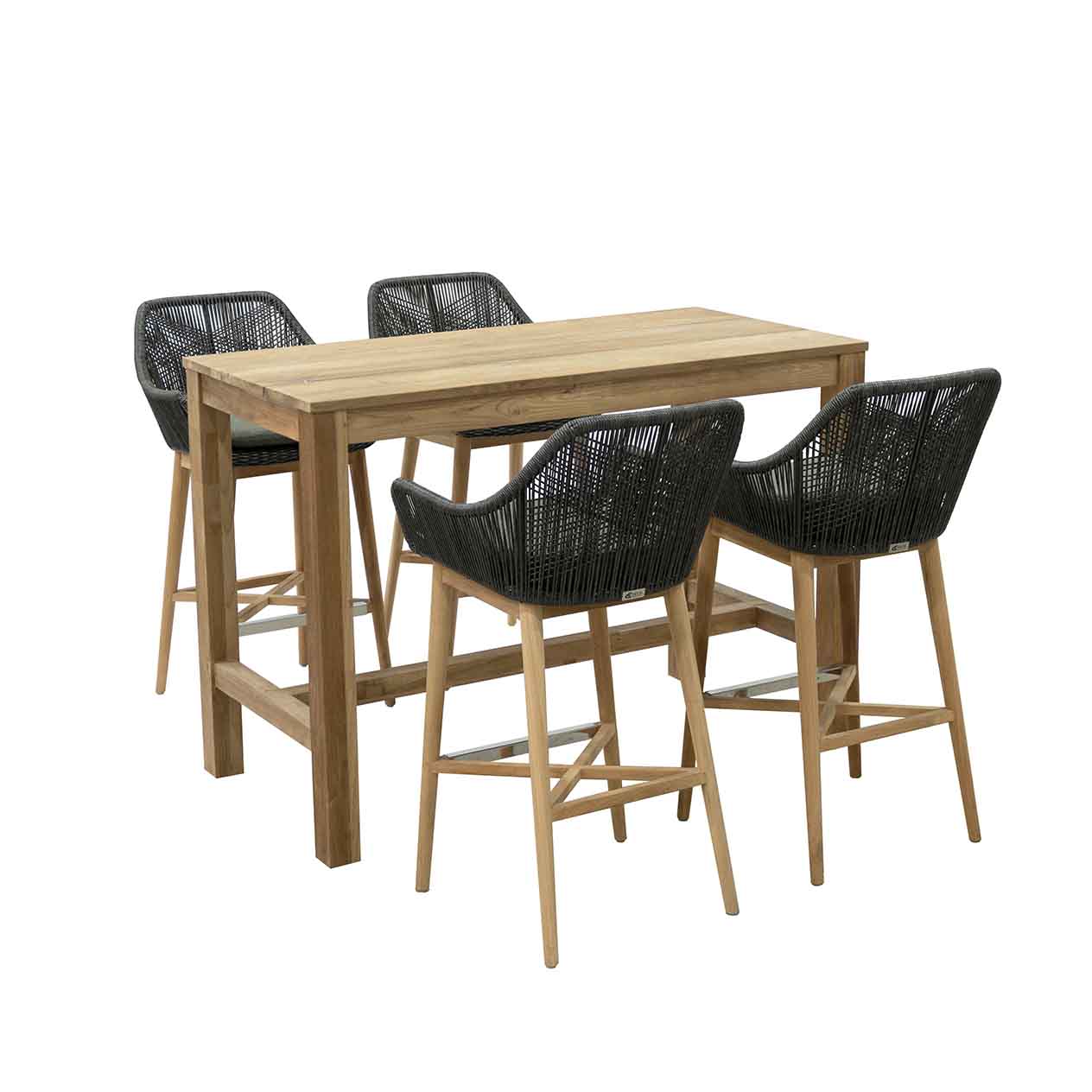Miles Table String Stool Outdoor Bar Setting - Image 3
