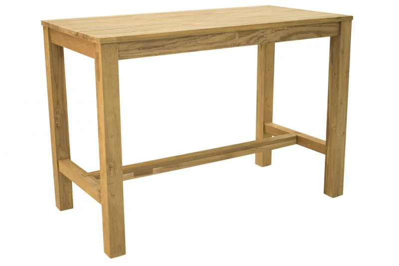 Miles Outdoor Recycled Teak Narrow Bar Table 200 cm - Image 3