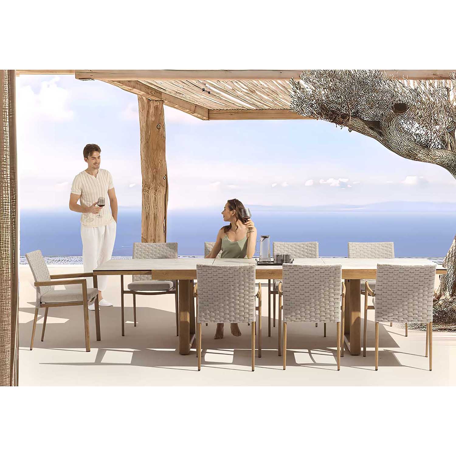 Mykonos Table Regina Chair Outdoor Dining Setting - Image 6