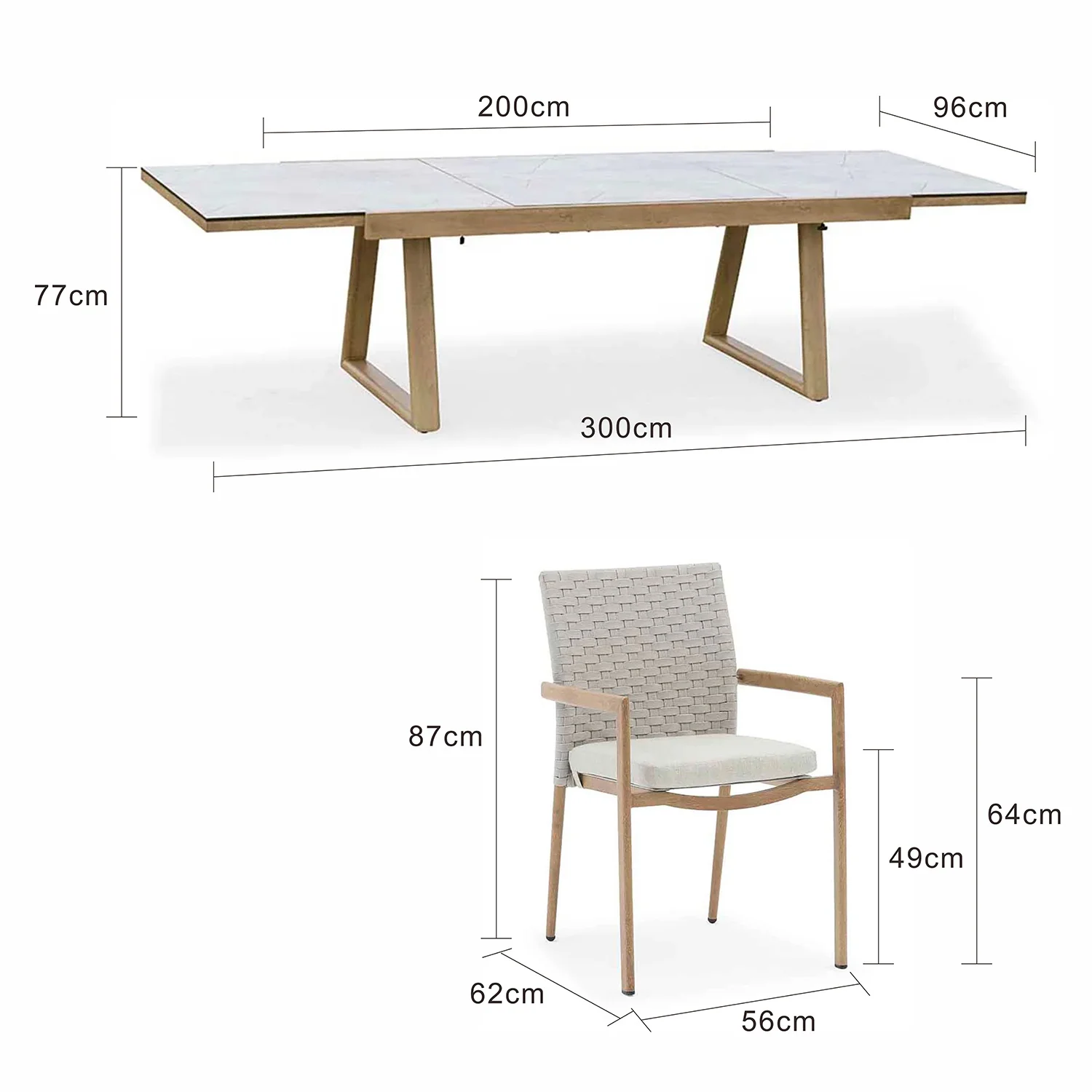 Mykonos Table Regina Chair Outdoor Dining Setting - Image 9
