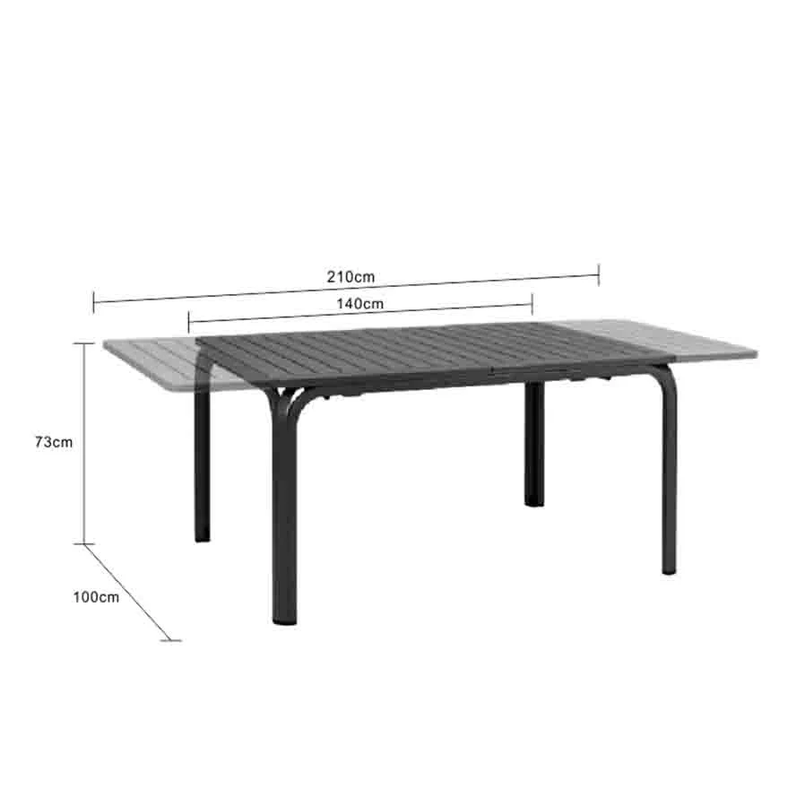 Nardi Alloro Outdoor Resin Extension Dining Table 140/210 cm - Image 4