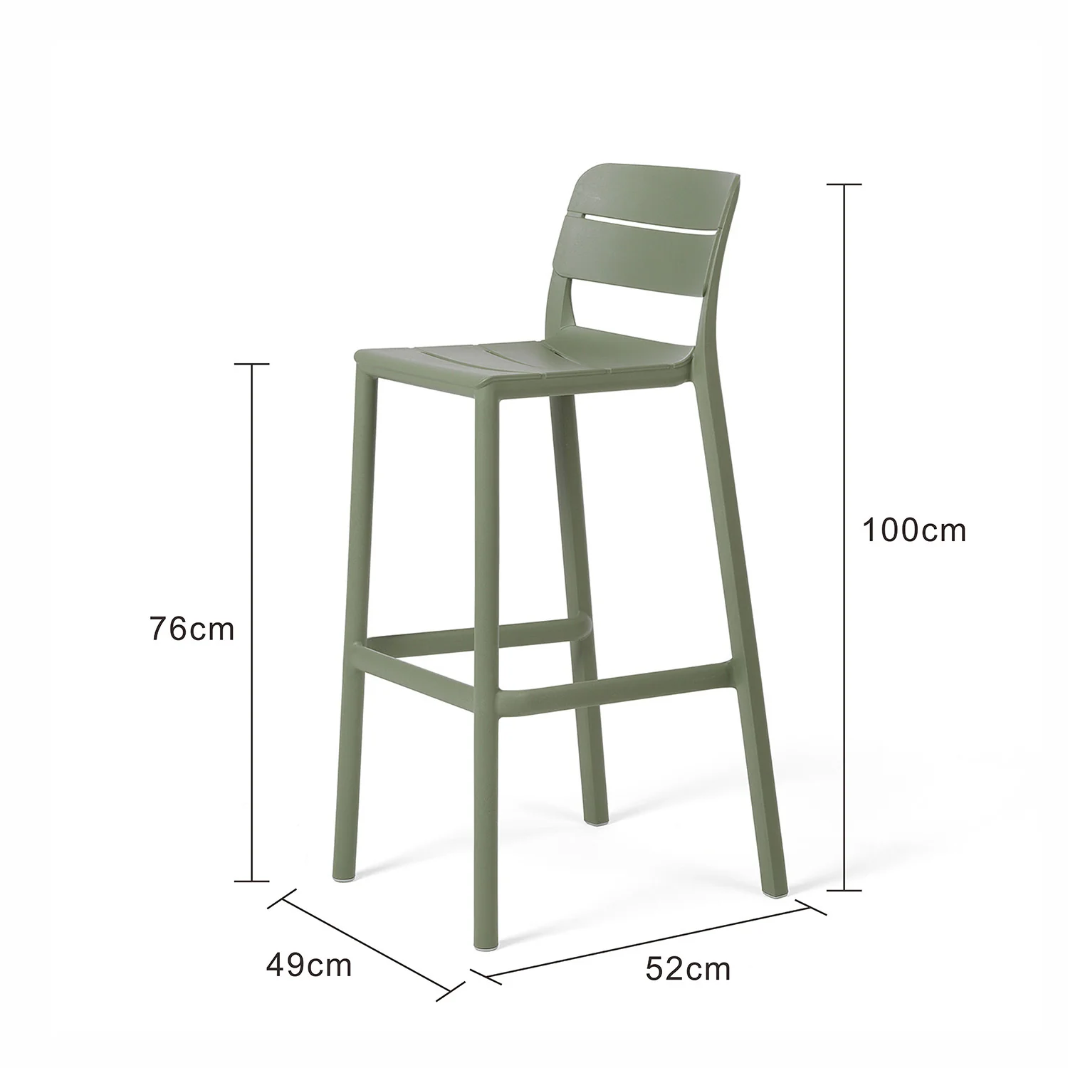 Nardi Cassia Resin Outdoor Bar Stool - Image 9