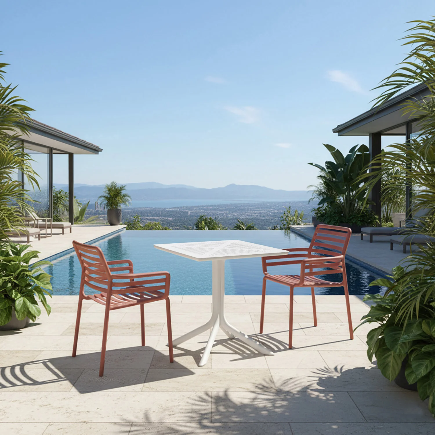 Nardi Clip Table Doga Armchair Outdoor Dining Setting - Image 2