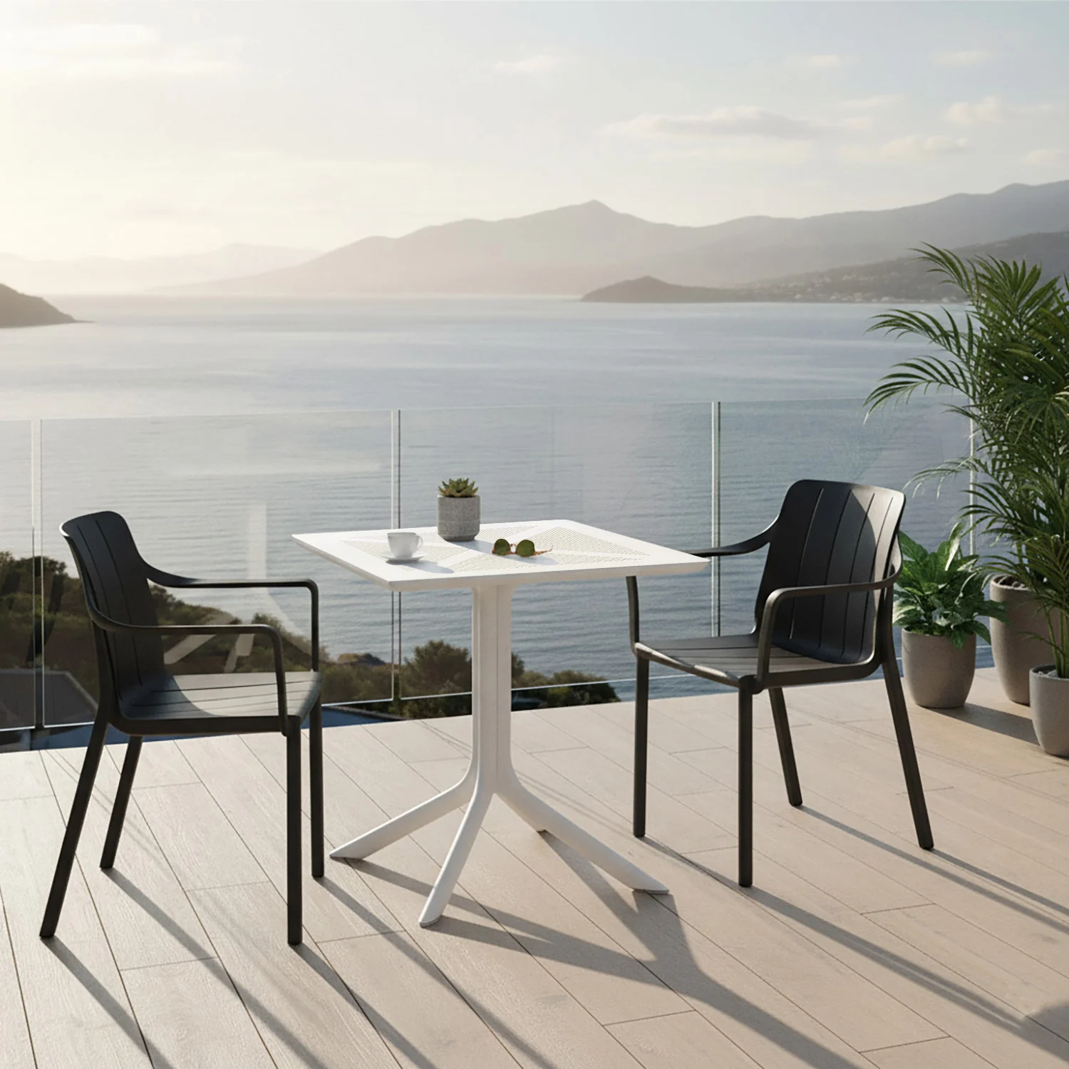 Nardi Clip Table Tiberina Armchair Outdoor Dining Setting - Image 2