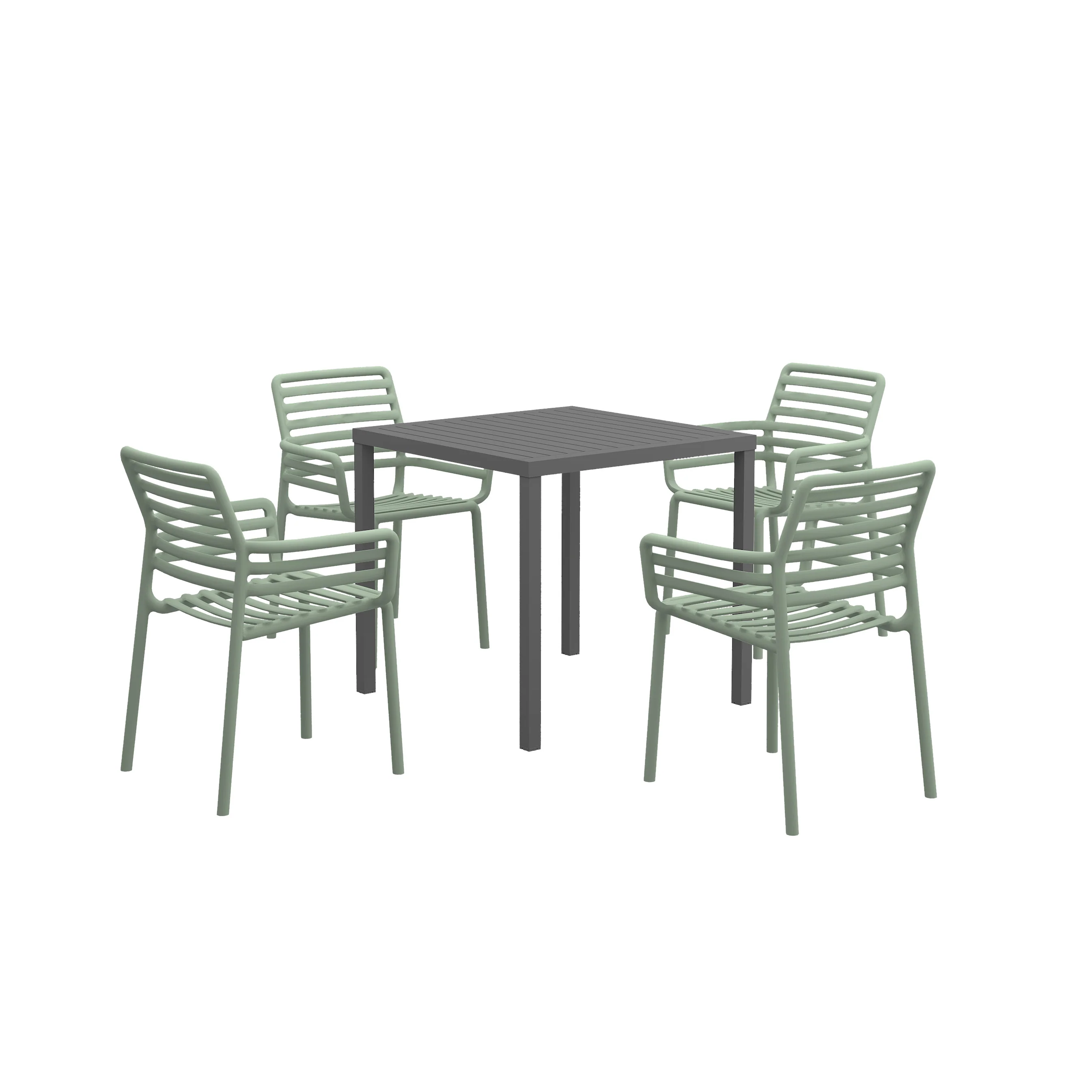 Nardi Cube 80 cm Table Doga Armchair Outdoor Dining Setting - Image 15