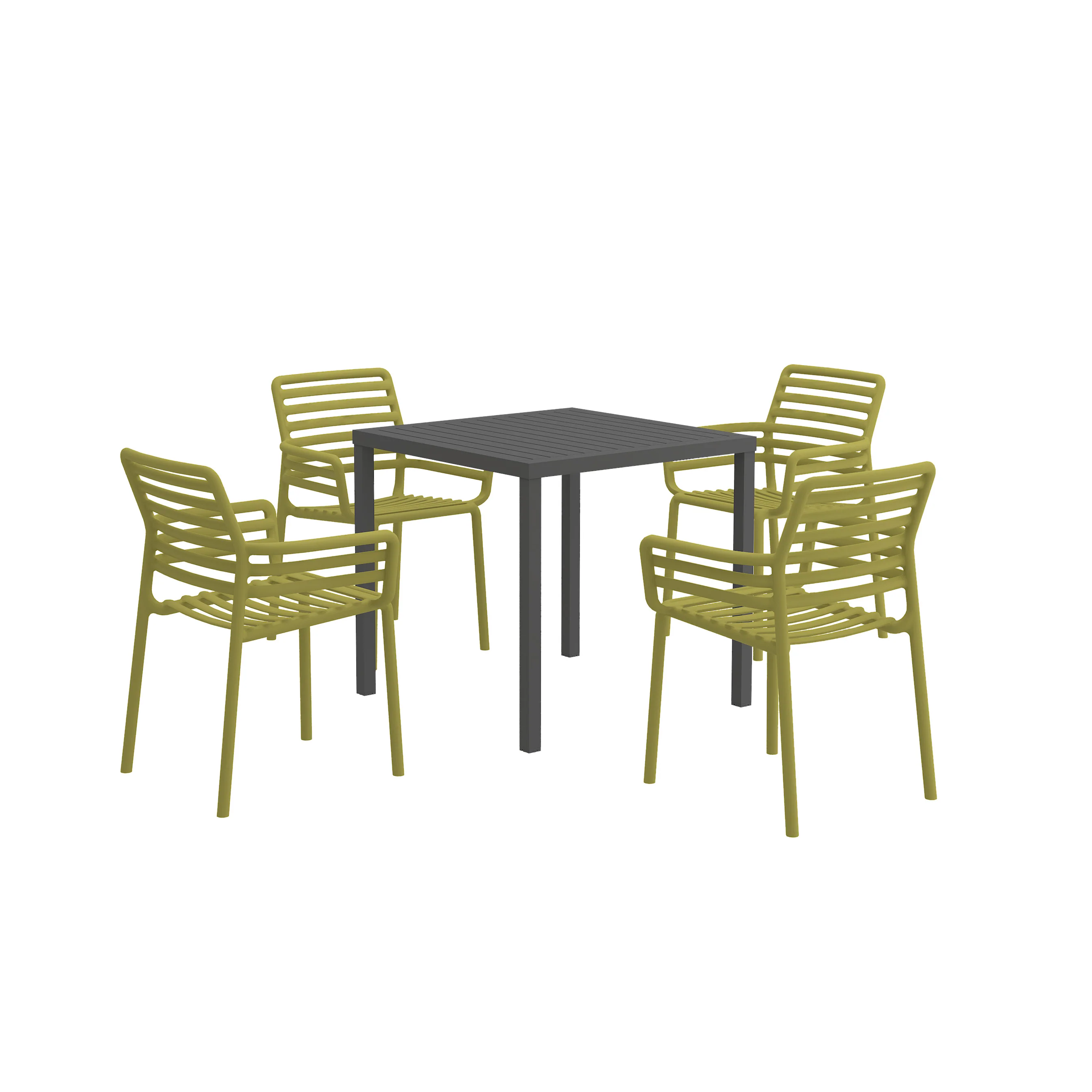 Nardi Cube 80 cm Table Doga Armchair Outdoor Dining Setting - Image 17