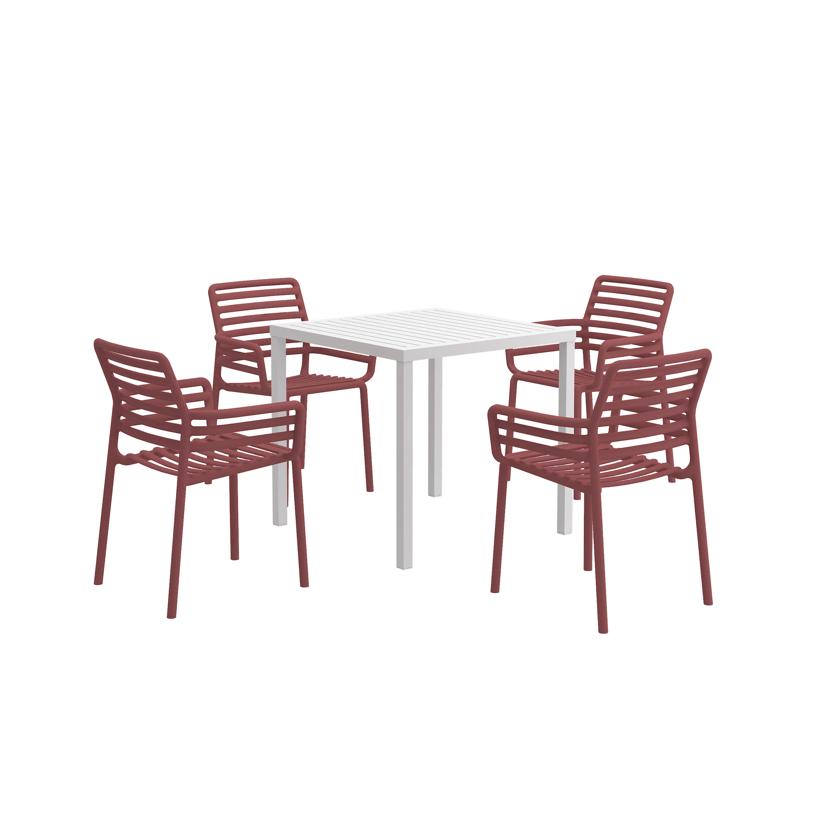 Nardi Cube 80 cm Table Doga Armchair Outdoor Dining Setting - Image 21