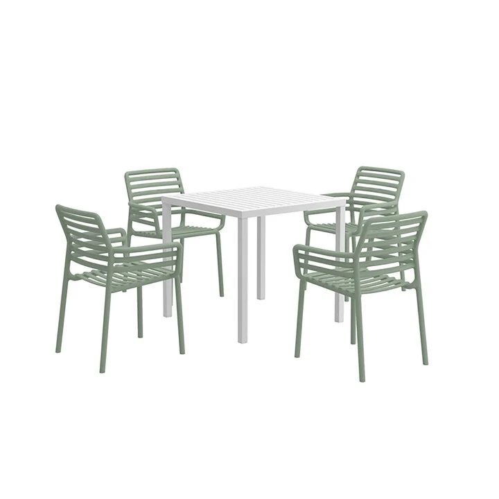 Nardi Cube 80 cm Table Doga Armchair Outdoor Dining Setting - Image 3
