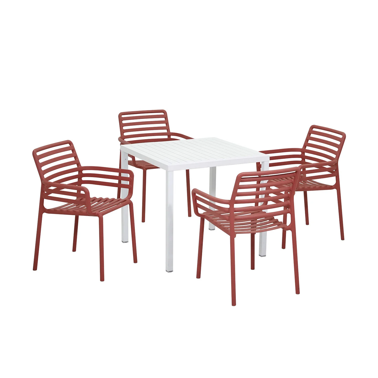 Nardi Cube 80 cm Table Doga Armchair Outdoor Dining Setting - Image 3