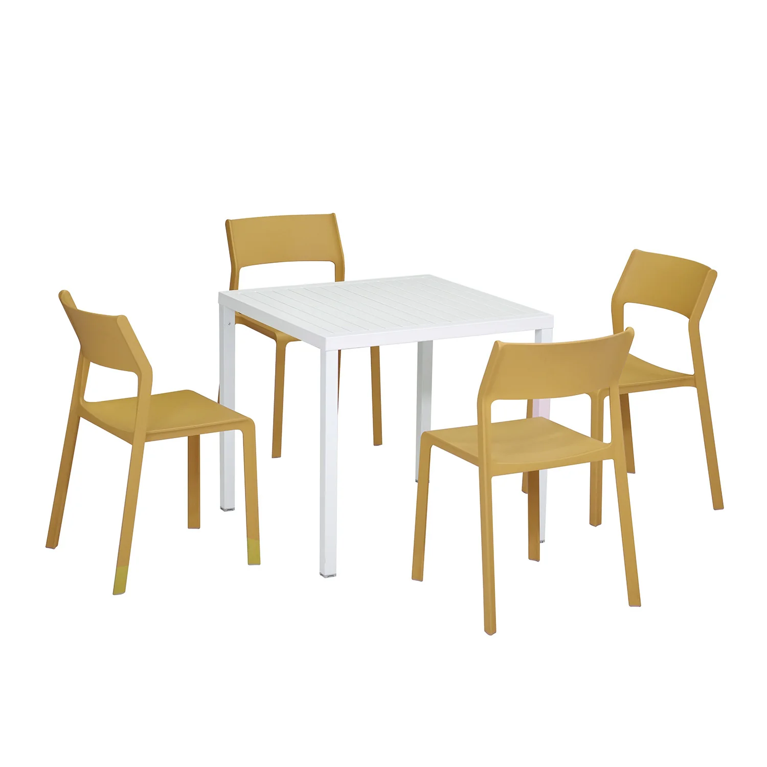 Nardi Cube 80 cm Table Trill Armless Chair Outdoor Dining Setting - Image 3