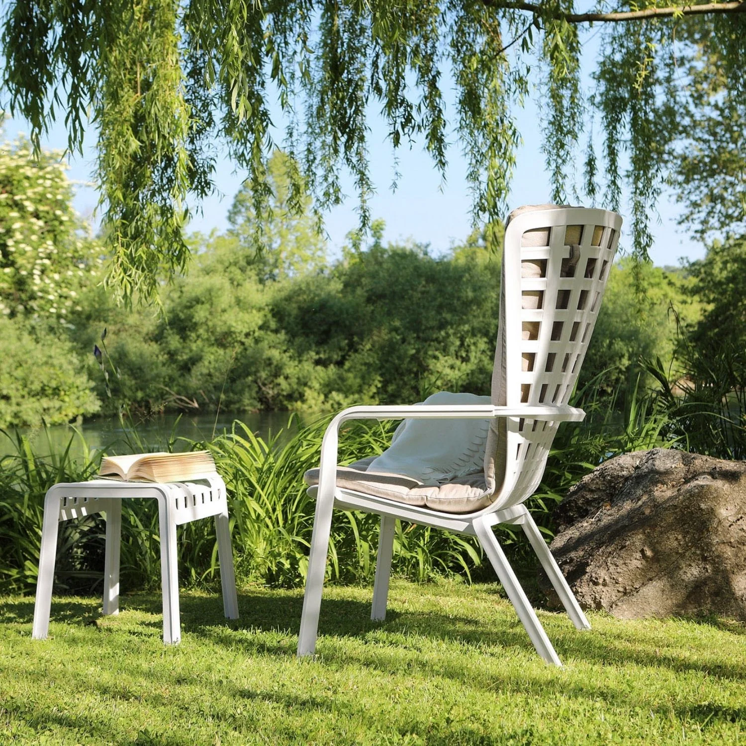 Nardi Folio Outdoor Resin Balcony Footstool - Image 8