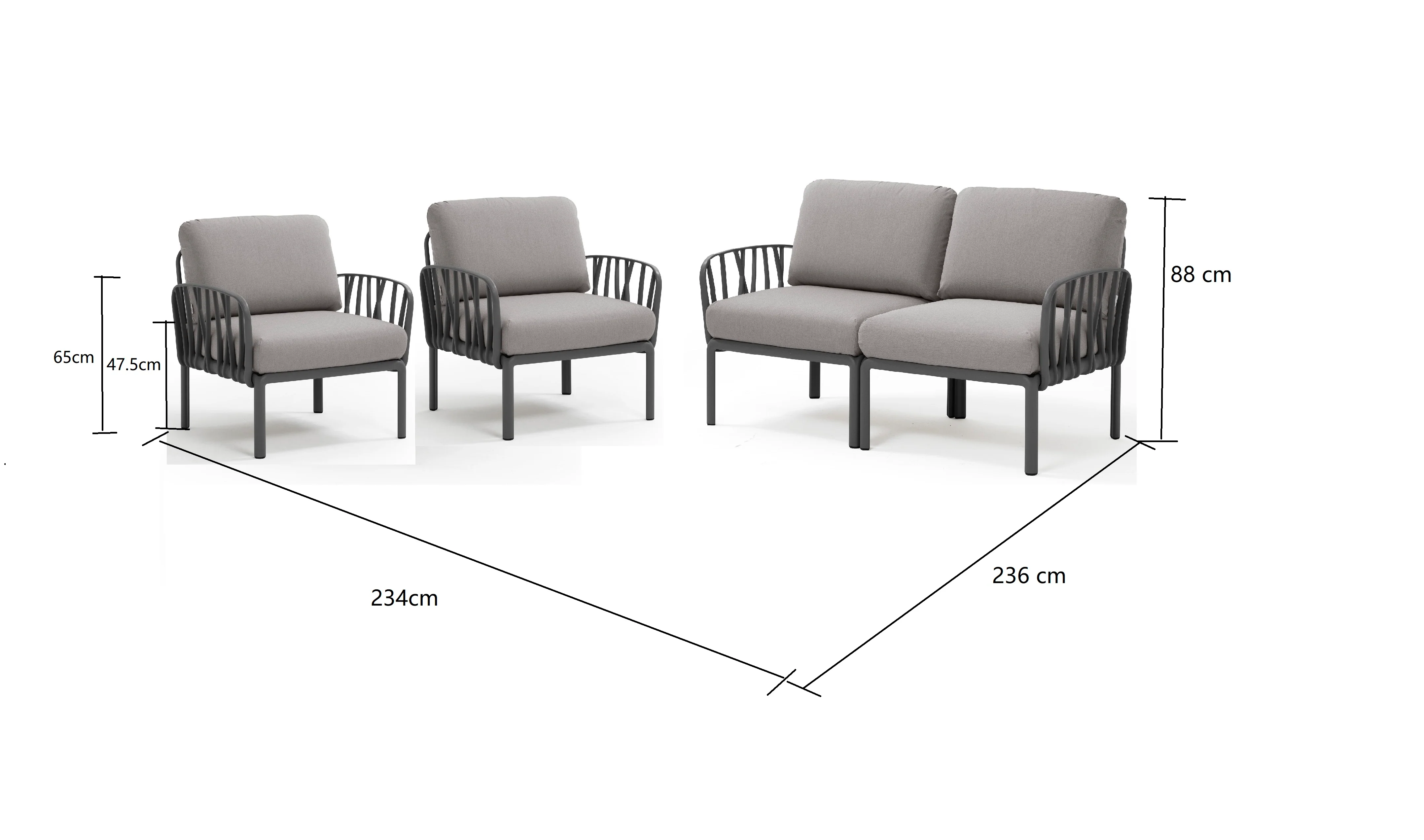 Nardi Komodo 4 Seater Outdoor Resin Lounge - Image 8