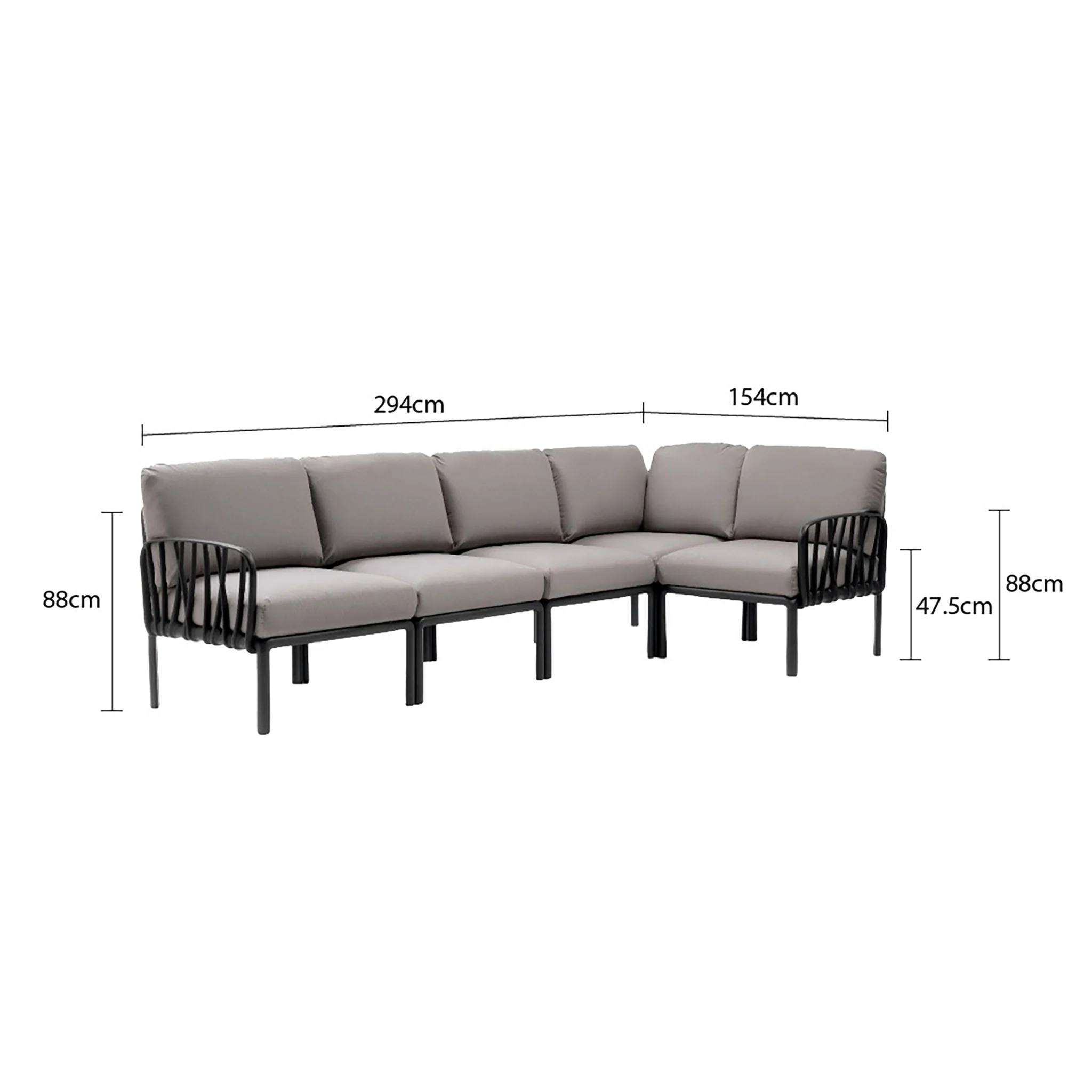 Nardi Komodo 5 Seater Outdoor Resin Modular Lounge - Image 8