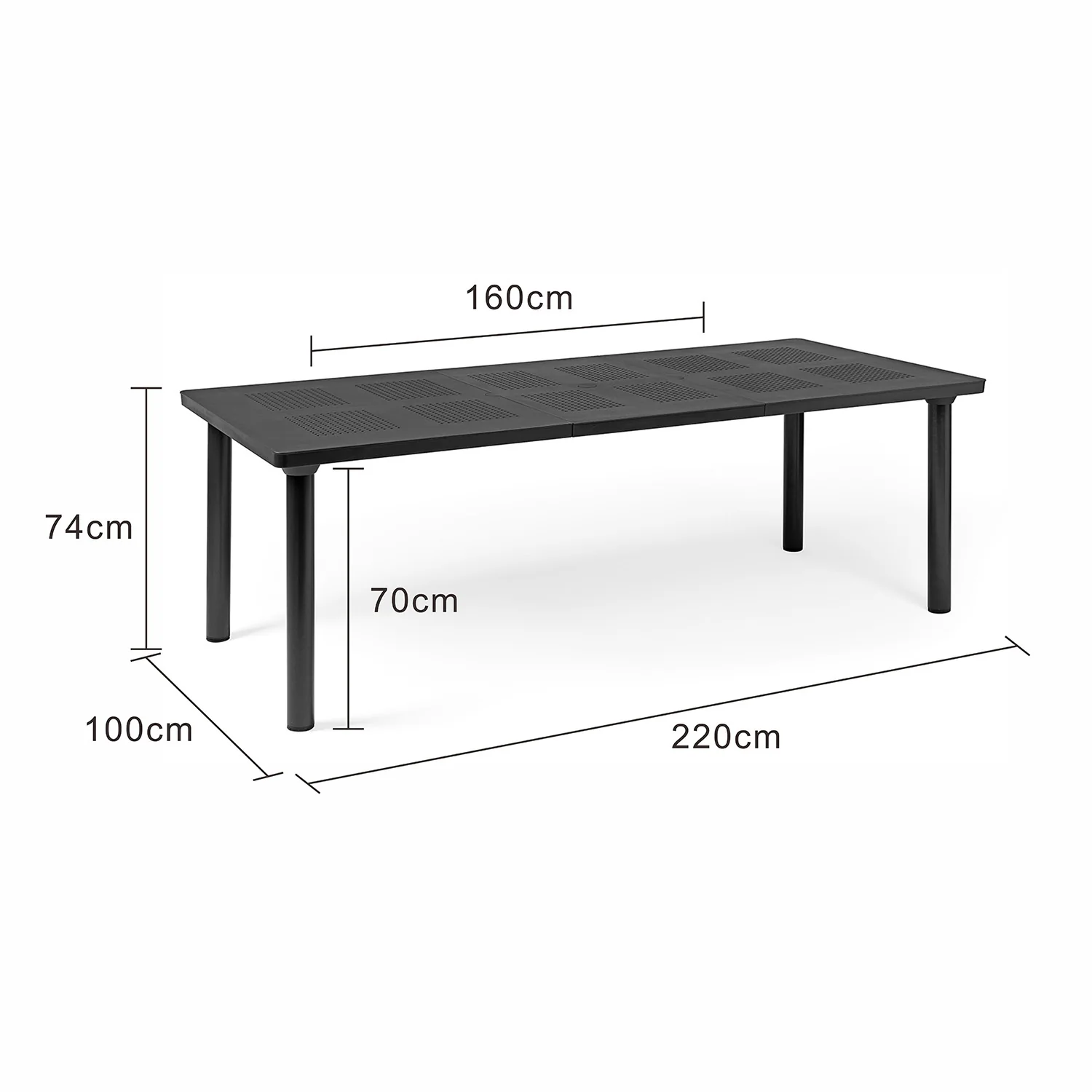 Nardi Libeccio Resin Outdoor Extension Dining Table 160/220 cm - Image 8