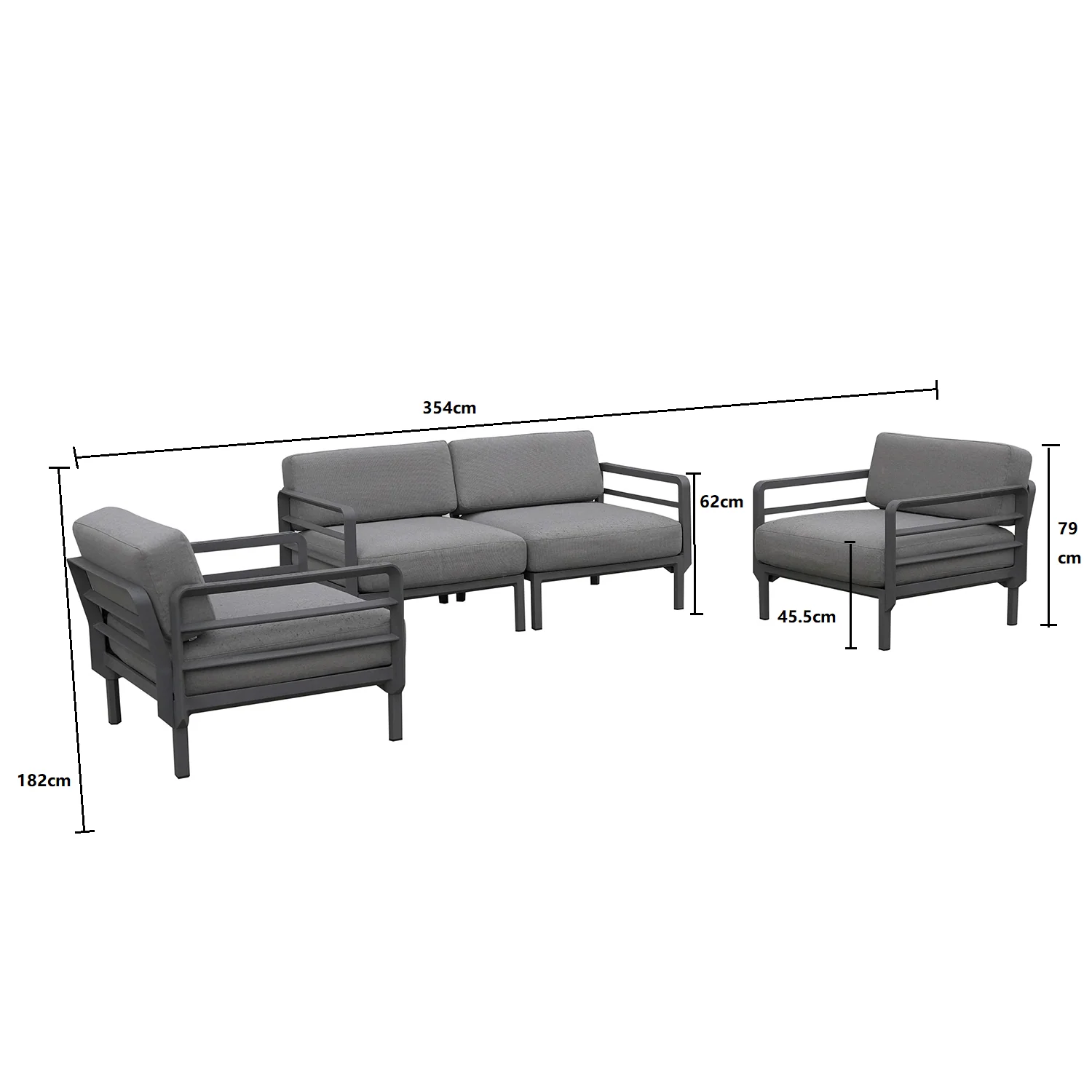 Nardi Maximo 4 Seater Outdoor Sofa Lounge Setting - Image 4