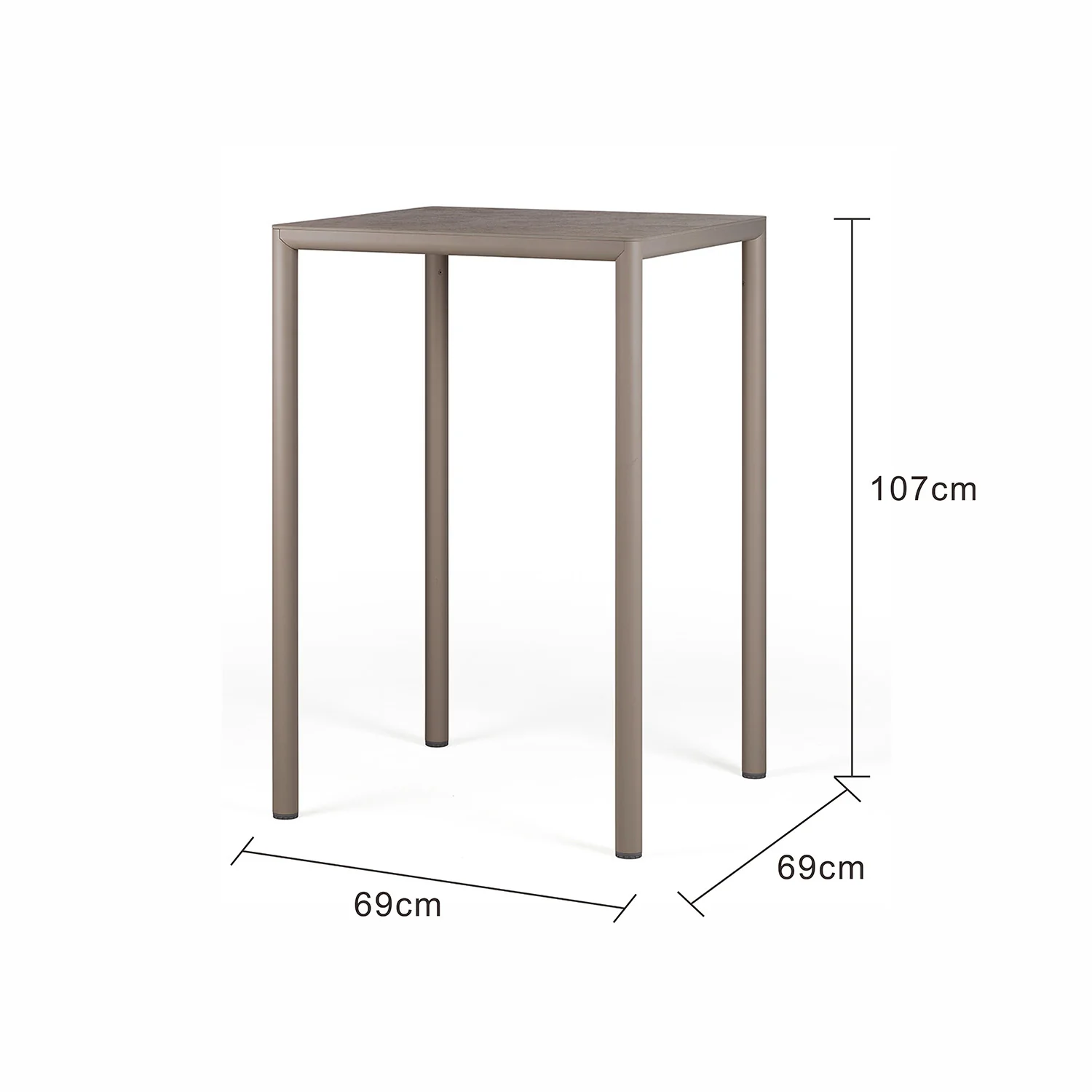 Nardi Piave Aluminium Outdoor Bar Table 69 cm - Image 5