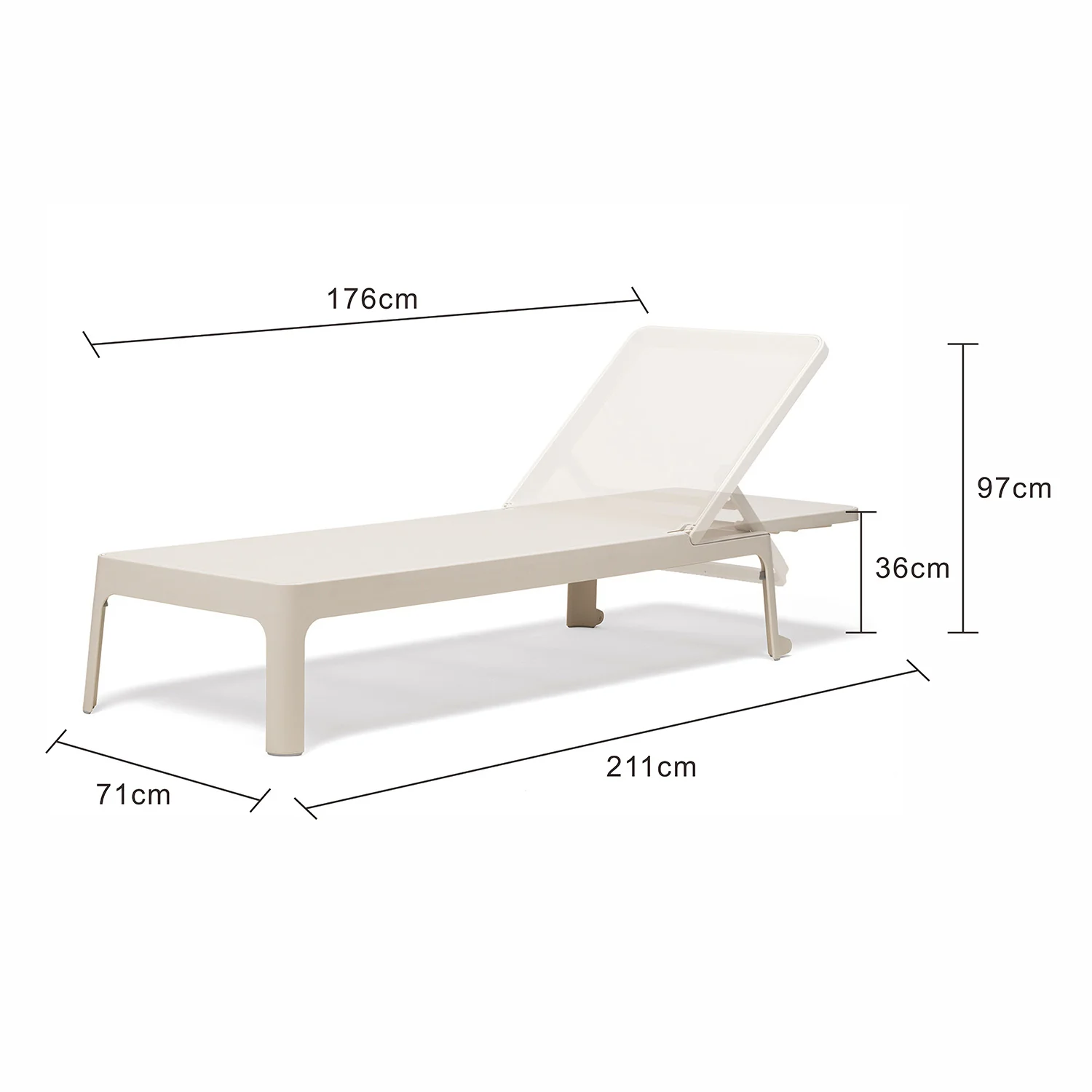 Nardi Plano Resin Outdoor Sun Lounge - Image 11