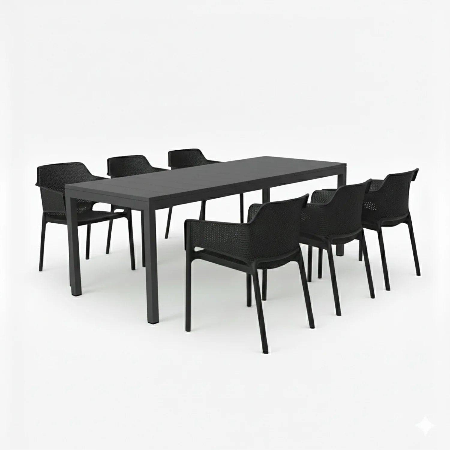 Nardi RIO 140/210 Table Net Chair Outdoor Dining Setting - Image 3