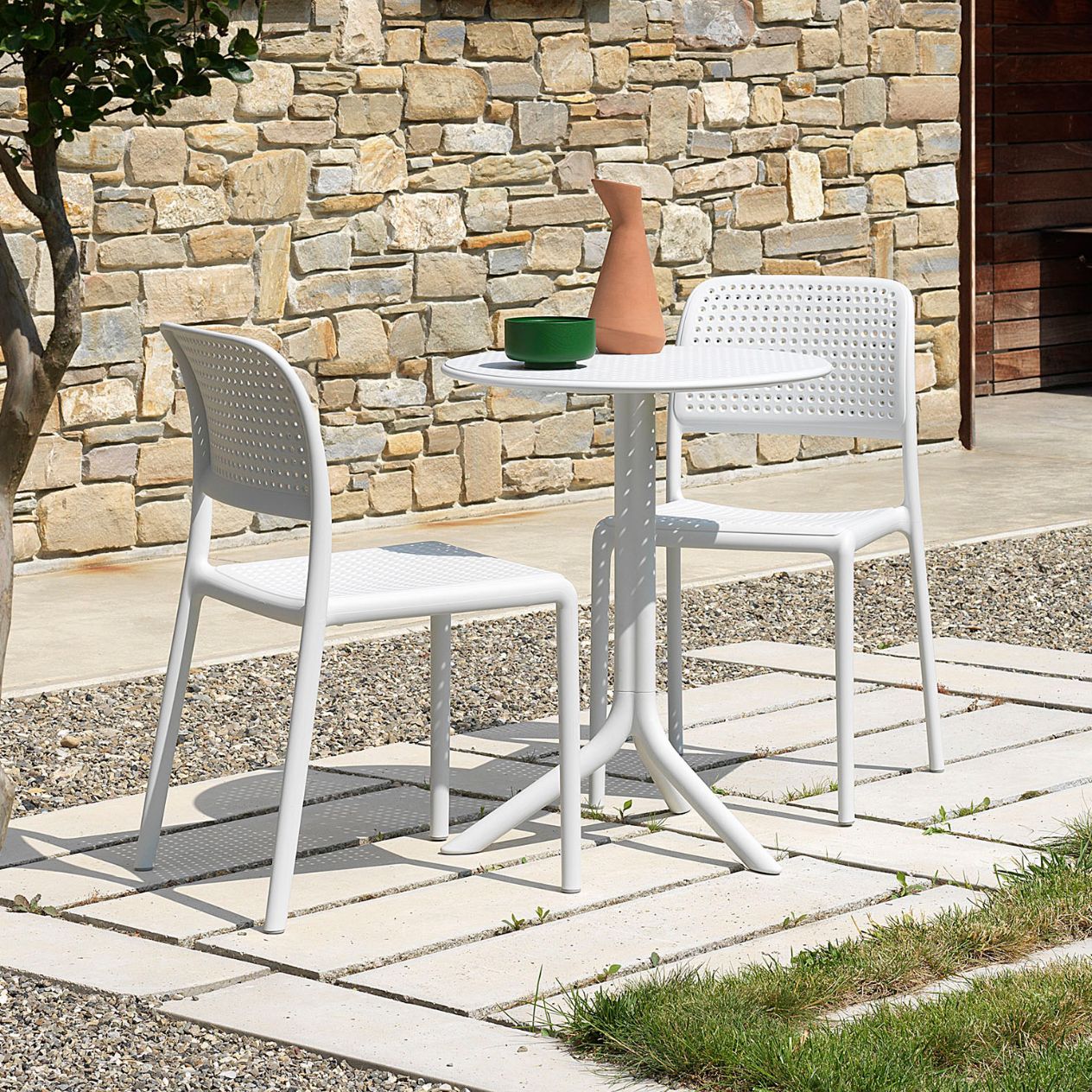 Nardi Spritz Table Bora Armless Chair Outdoor Balcony Setting - Image 2