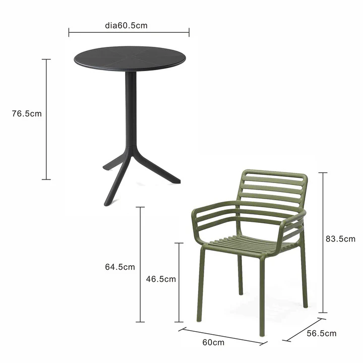 Nardi Spritz Table Doga Armchair Outdoor Balcony Setting - Image 11