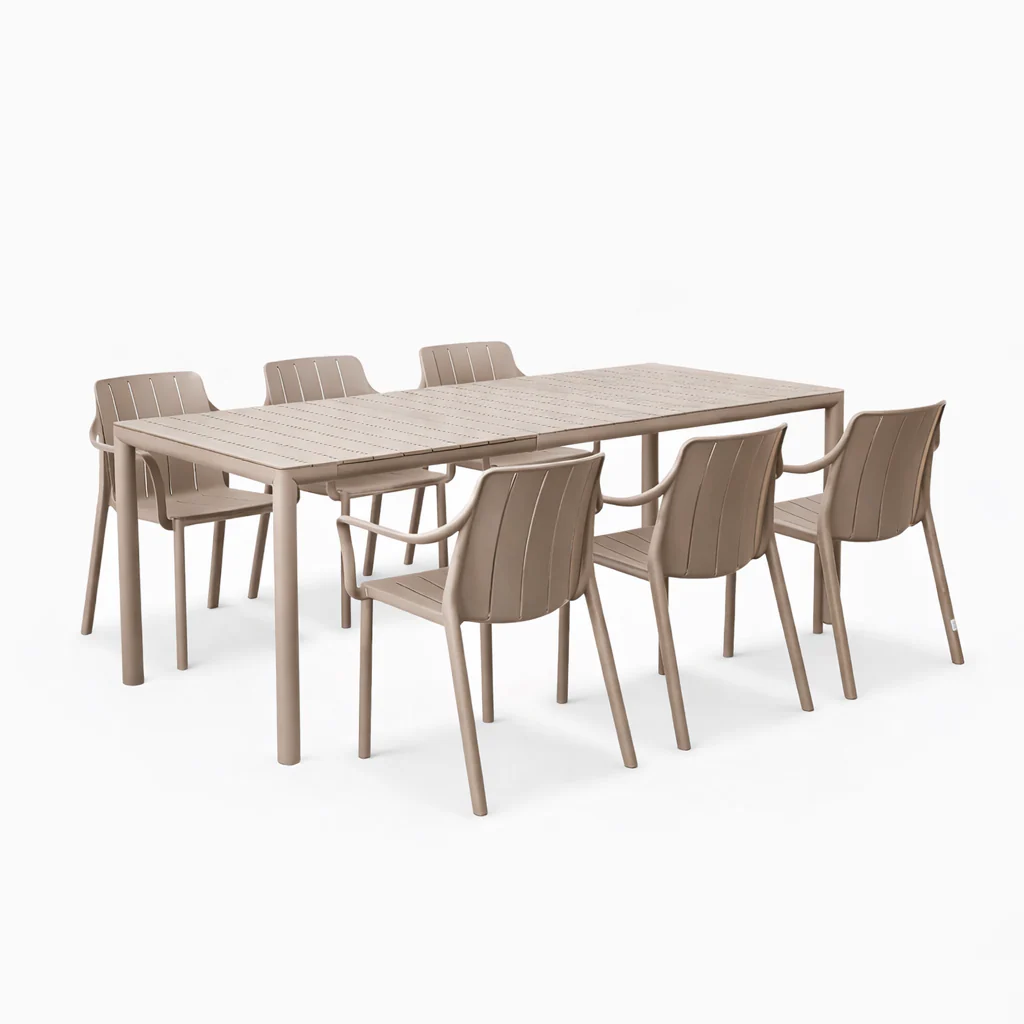 Nardi Tevere 147/211 Table Tiberina Armchair Outdoor Dining Setting - Image 4