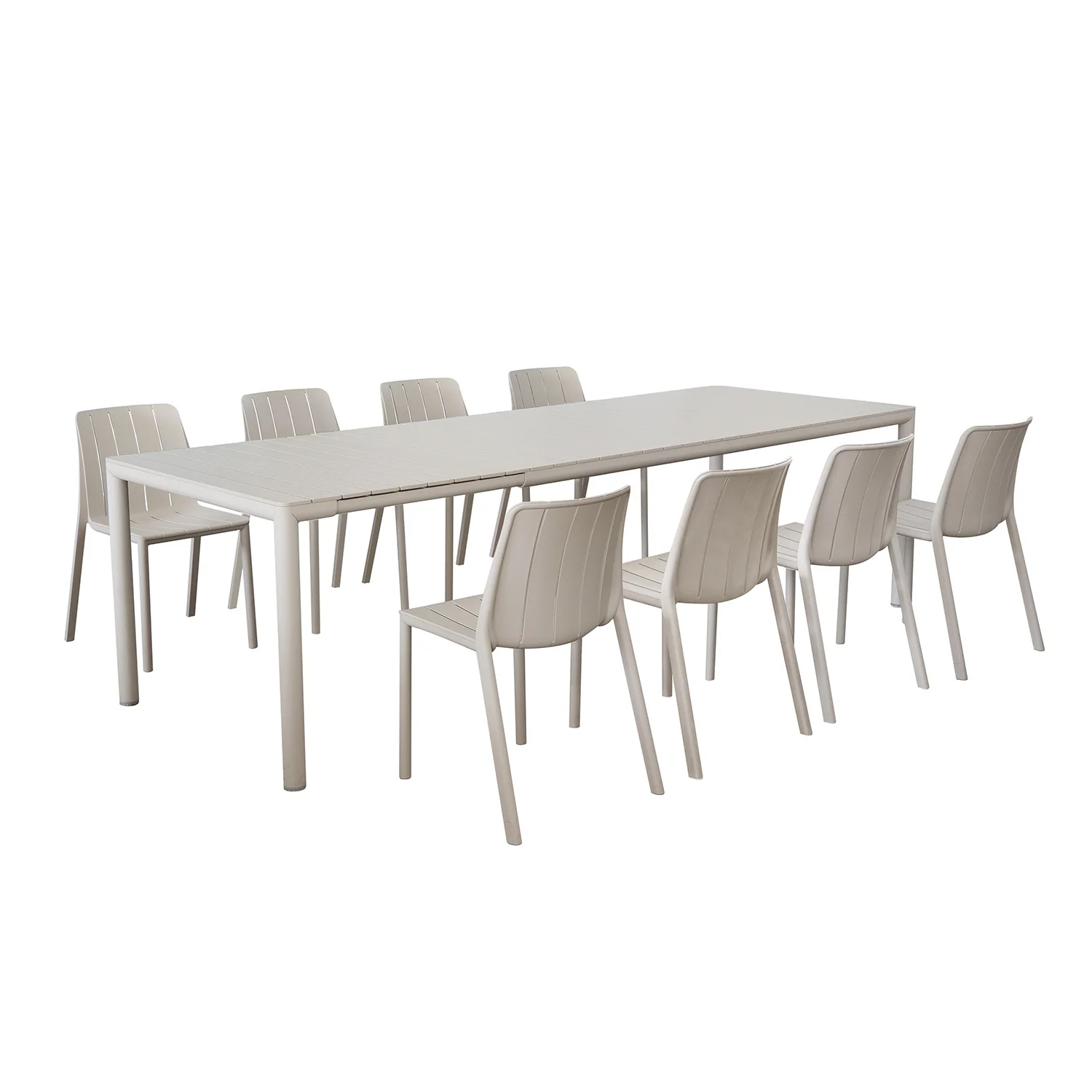 Nardi Tevere 211/275 Table Tiberina Armless Chair Outdoor Dining Setting
