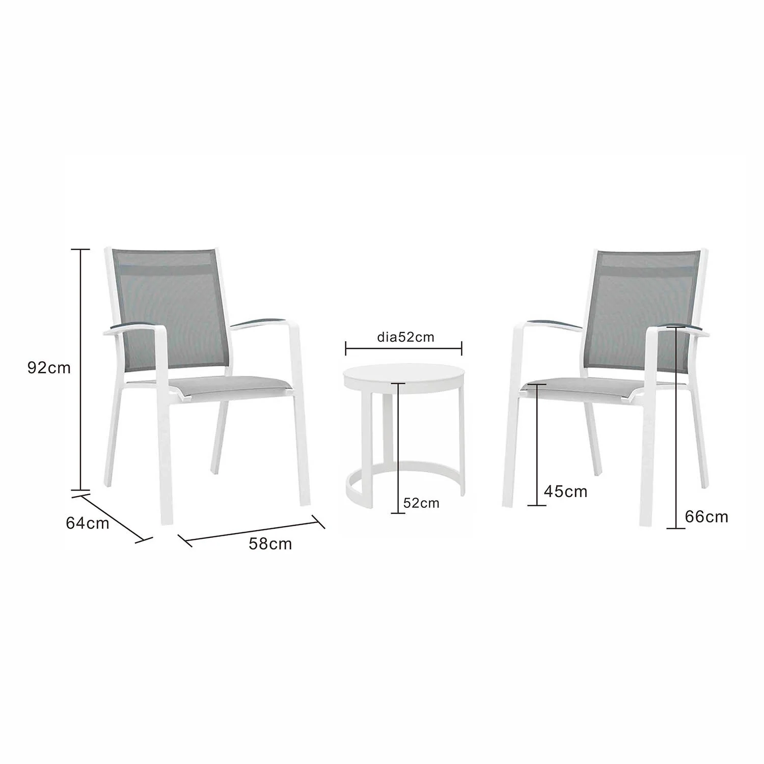 Neverland Side Table Cosmo Chair Outdoor Balcony Setting - Image 11