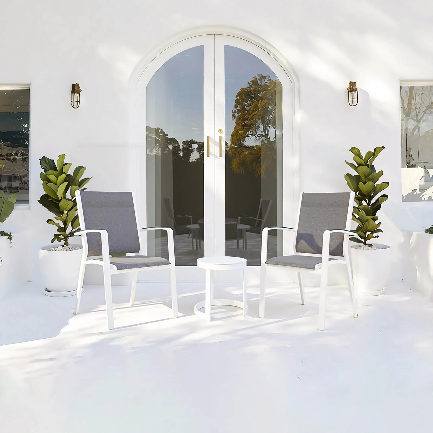 Neverland Side Table Cosmo Chair Outdoor Balcony Setting - Image 2
