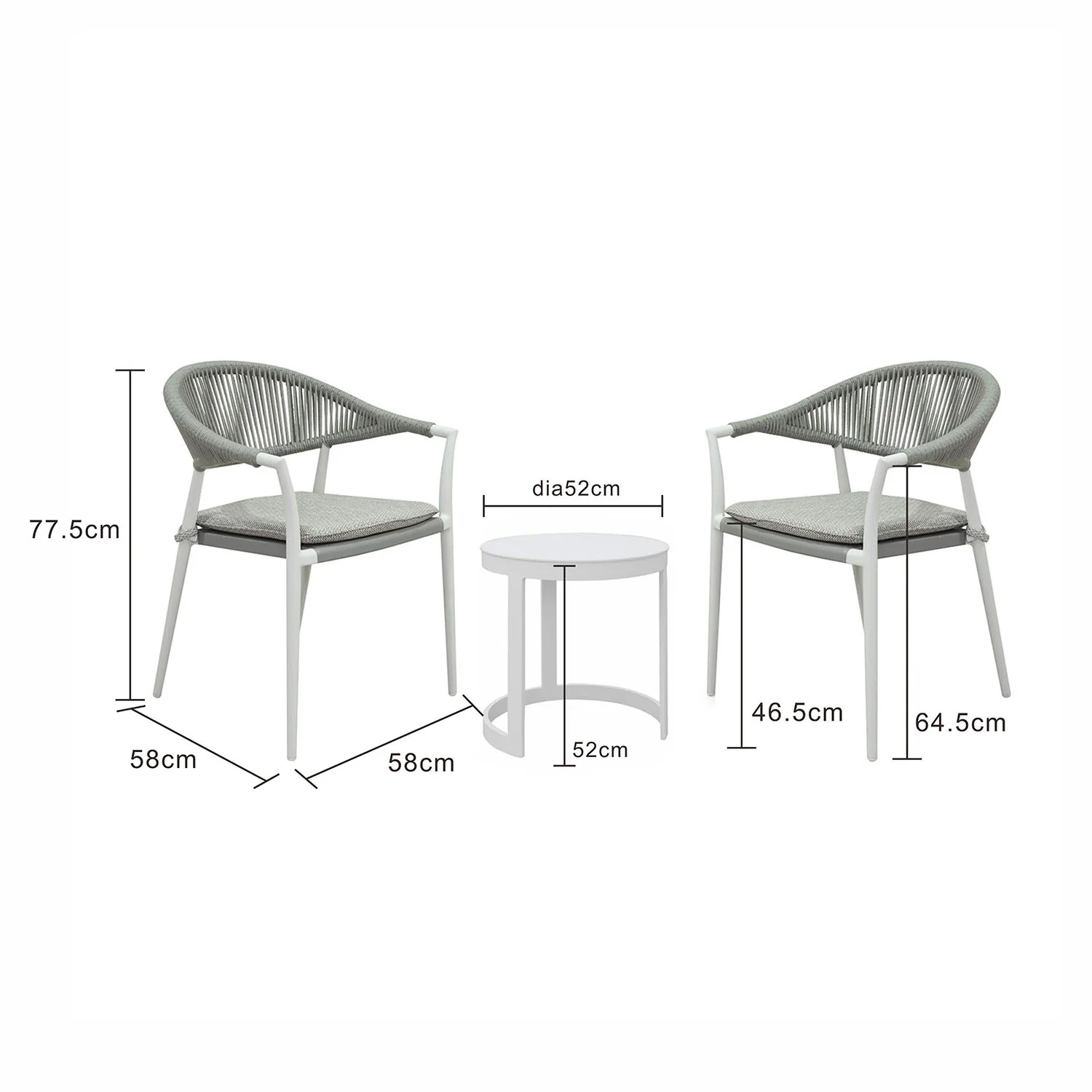 Neverland Side Table Windsor Chair Outdoor Balcony Setting - Image 8