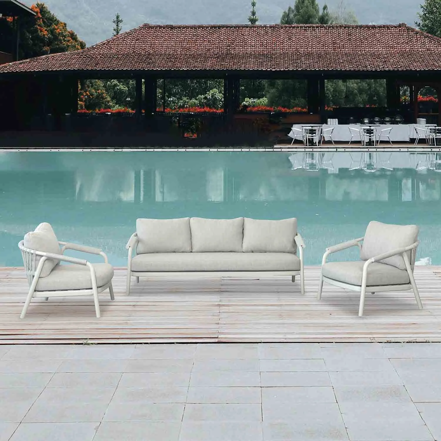 Oakland 5 Seater Rope Outdoor Lounge - Image 2
