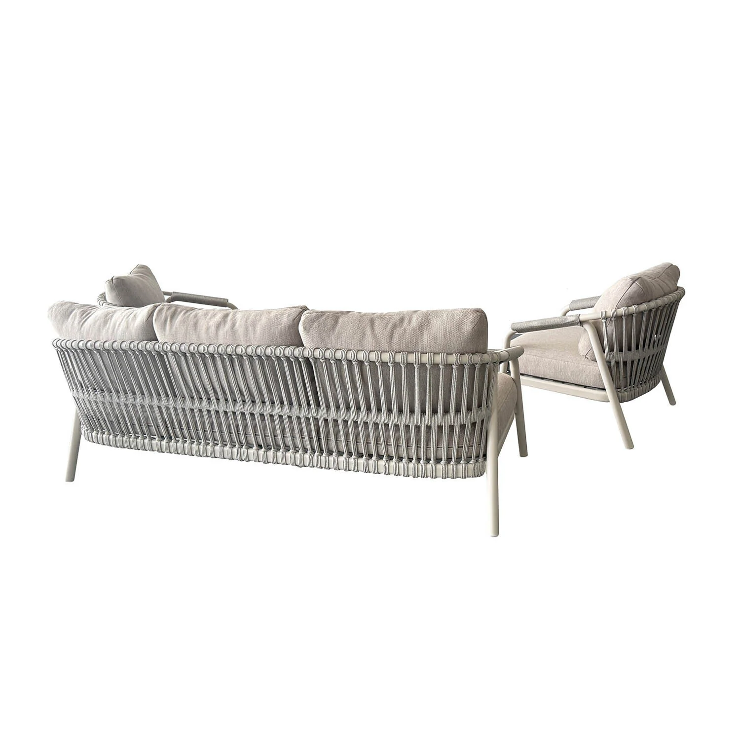 Oakland 5 Seater Rope Outdoor Lounge with Coffee Table 120 cm - Image 5