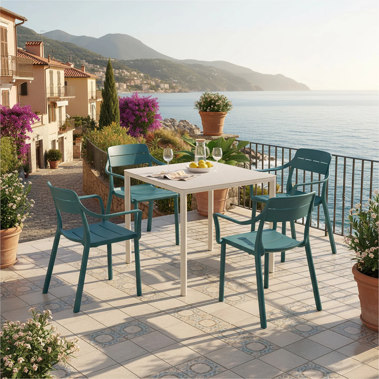 Nardi Piave 79 cm Table Cassia Armchair  Outdoor Dining Setting - Image 2