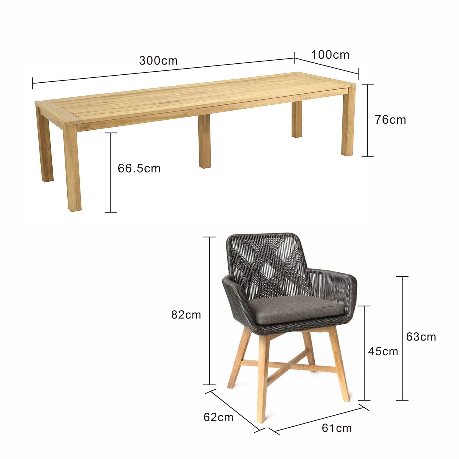 Polly 300 cm Table Armenia Chair Outdoor Dining Setting - Image 11