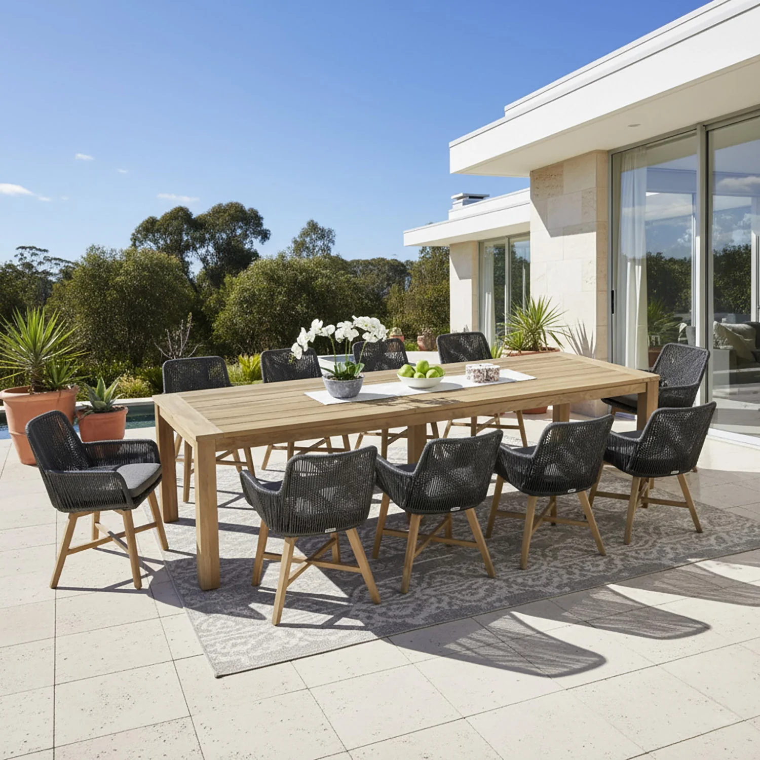 Polly 300 cm Table Armenia Chair Outdoor Dining Setting - Image 2