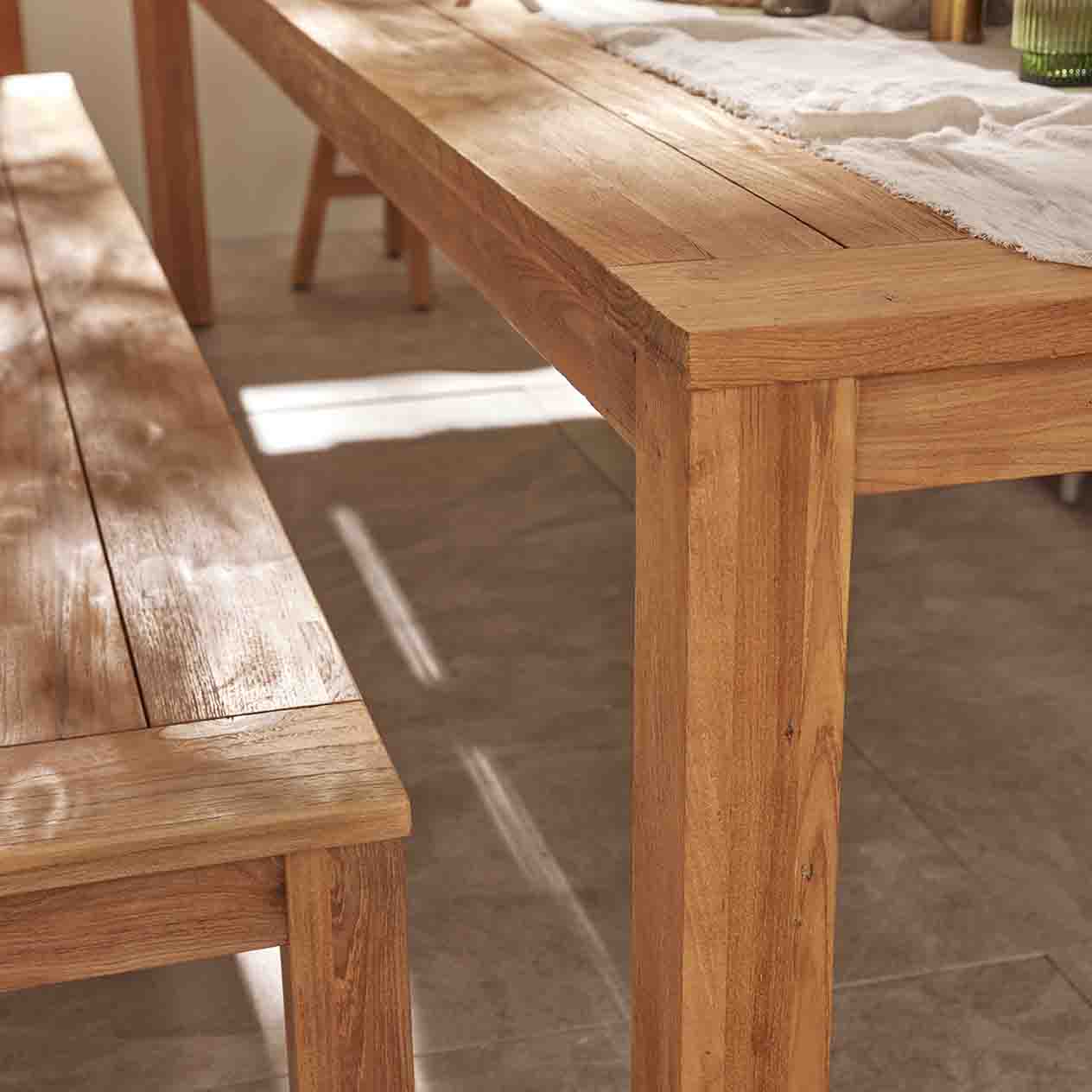 Polly Outdoor Recycled Teak Bench 135 cm - Image 3