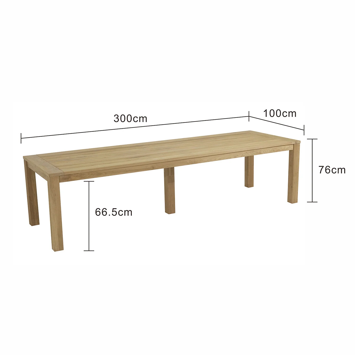 Polly Outdoor Recycled Teak Dining Table 300 cm - Image 6